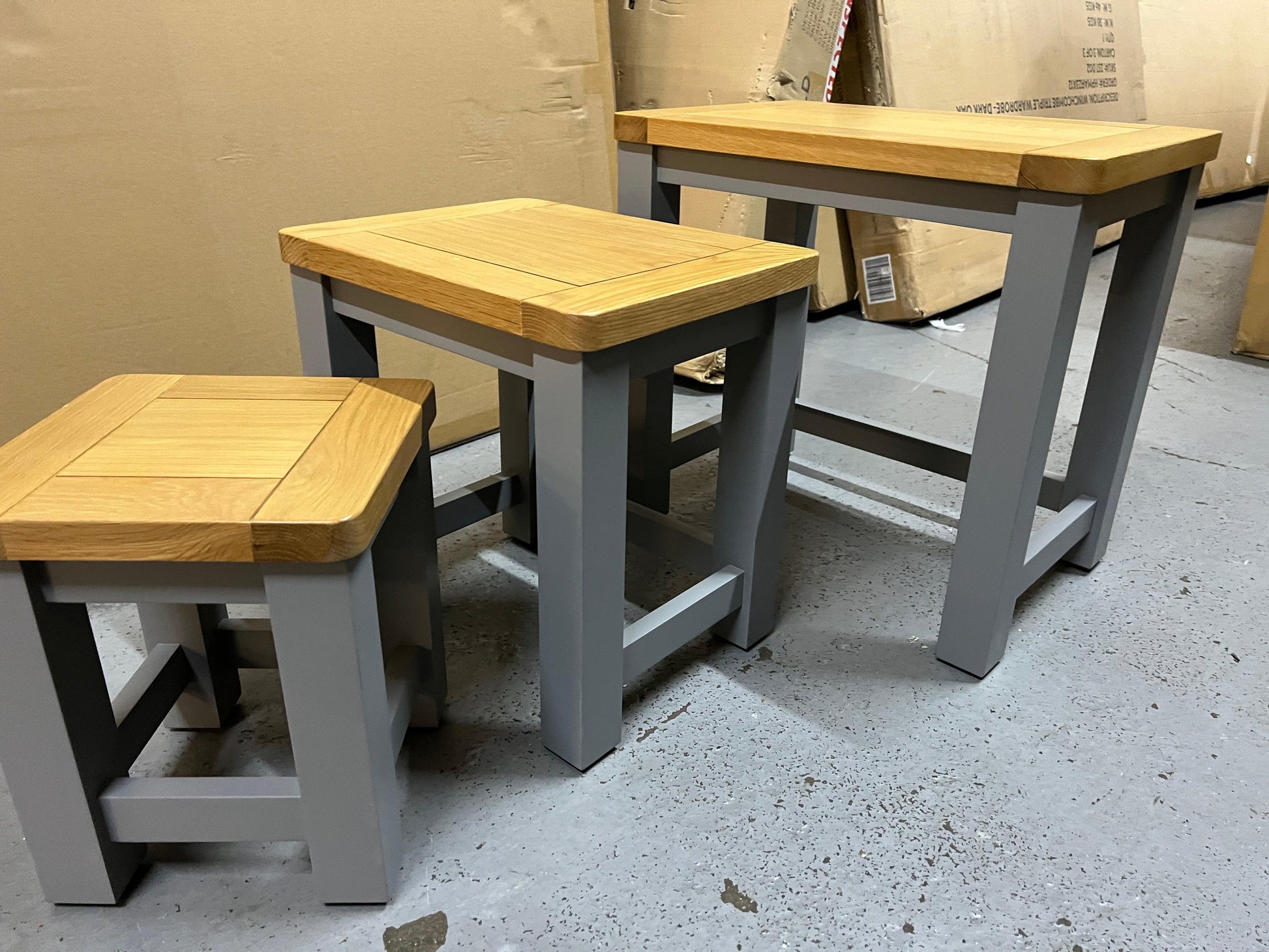 SUSSEX STORM GREY Nest Of Tables Quality Furniture Clearance Ltd