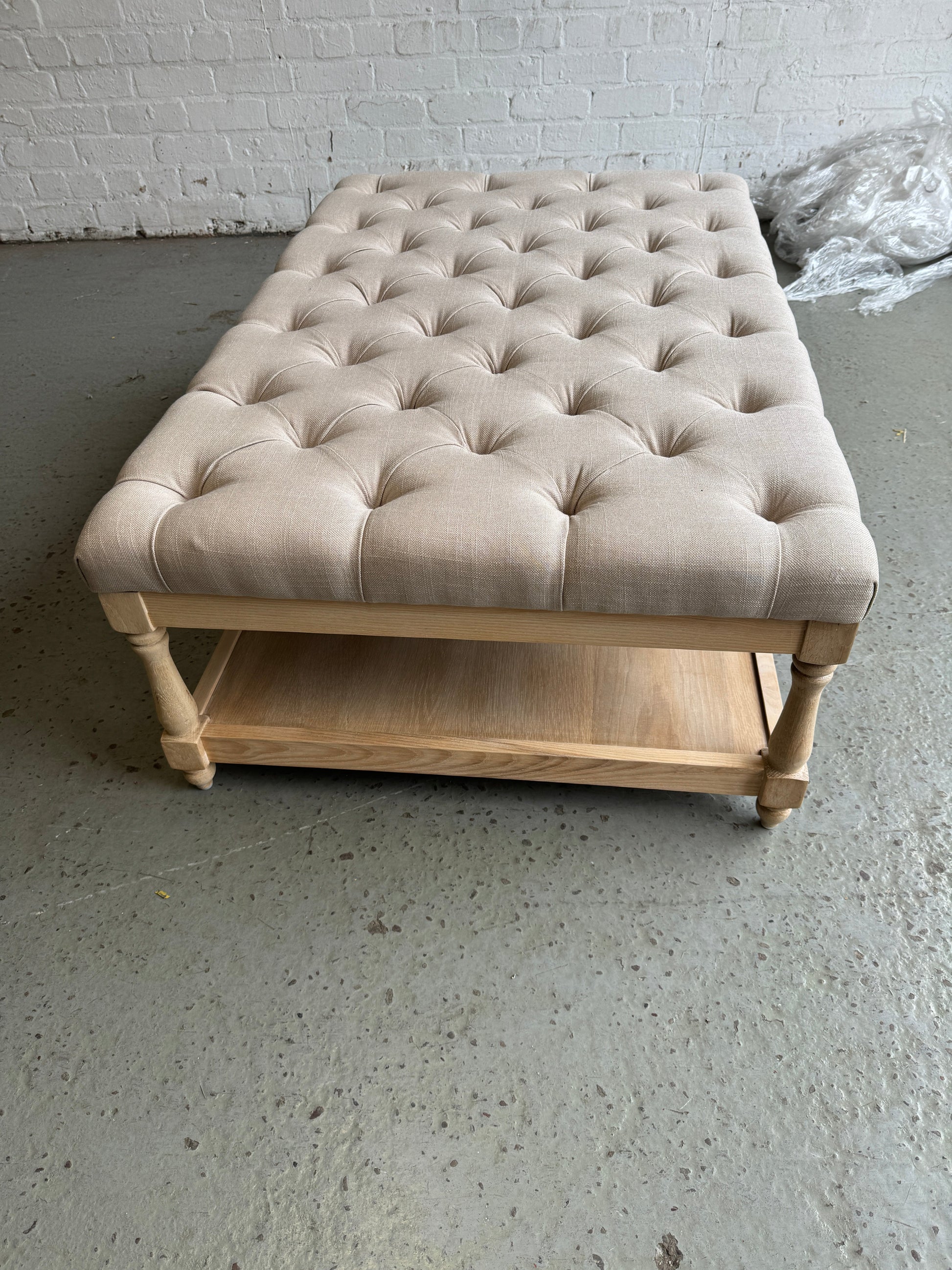 CLOVER
Rectangular Coffee Table with Shelf- Stone Linen Quality Furniture Clearance Ltd