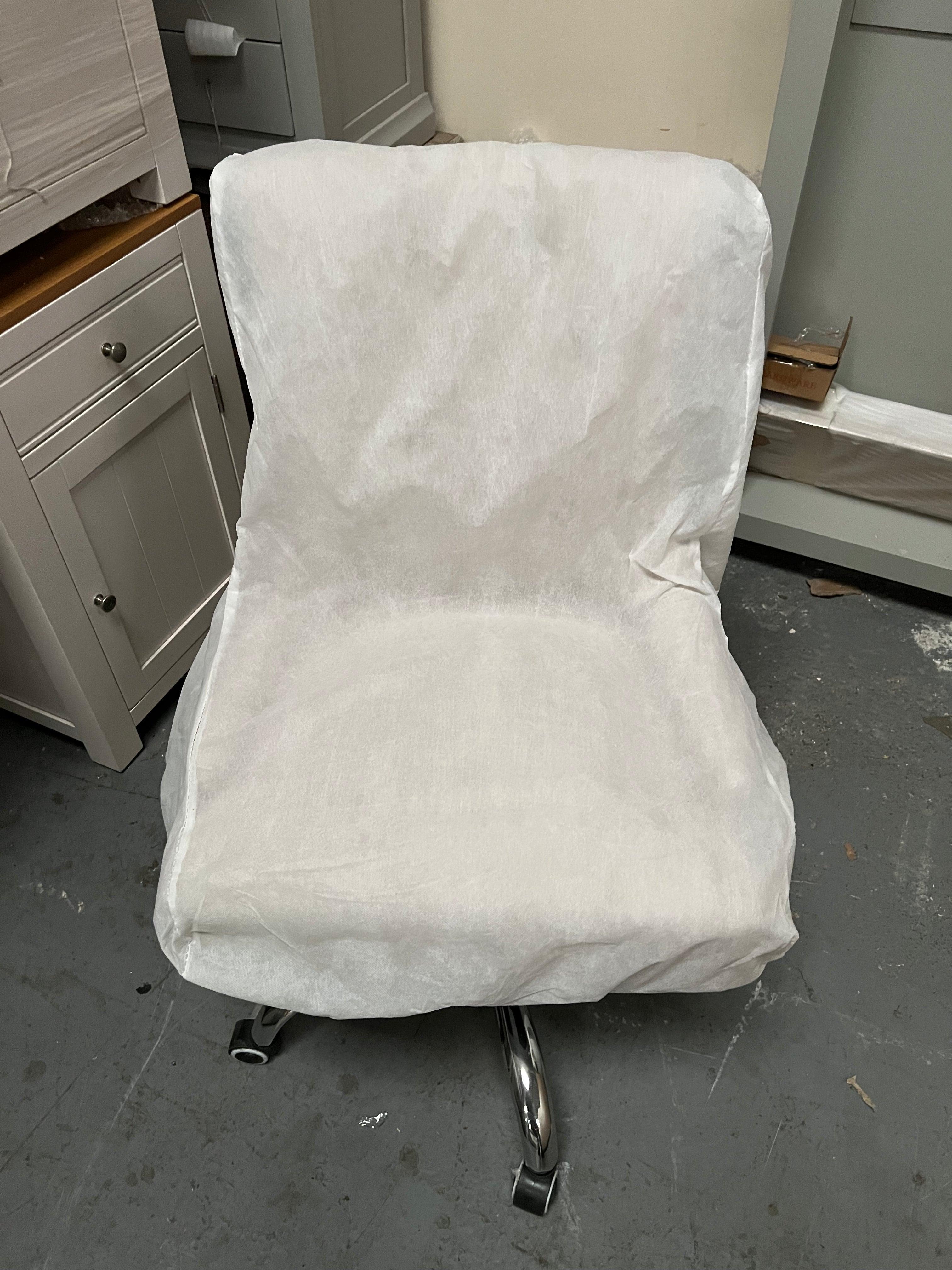 Upholstered Office Chair - Stone Linen Quality Furniture Clearance Ltd