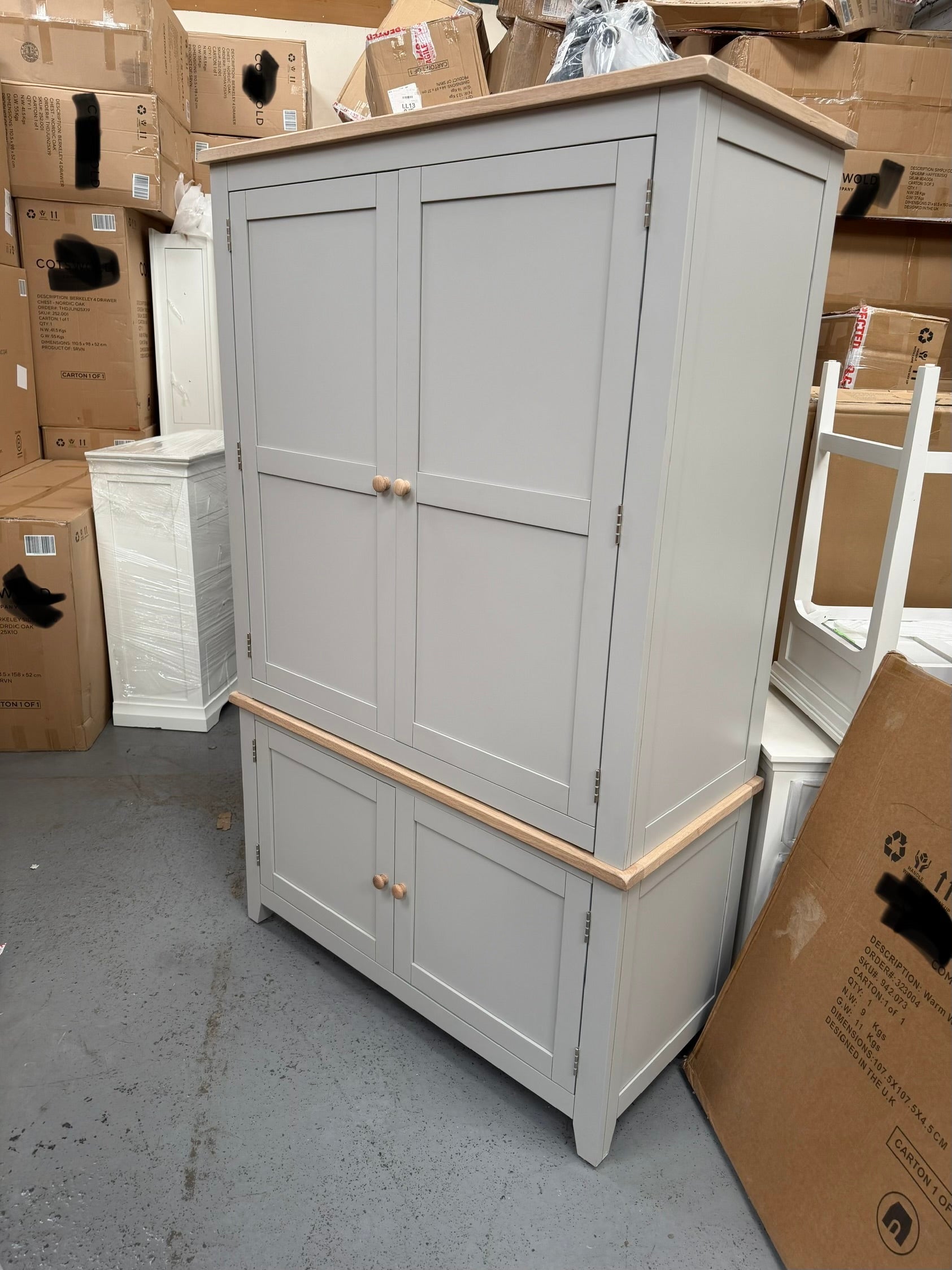 CHESTER DOVE GREY Hideaway Home Office Quality Furniture Clearance Ltd