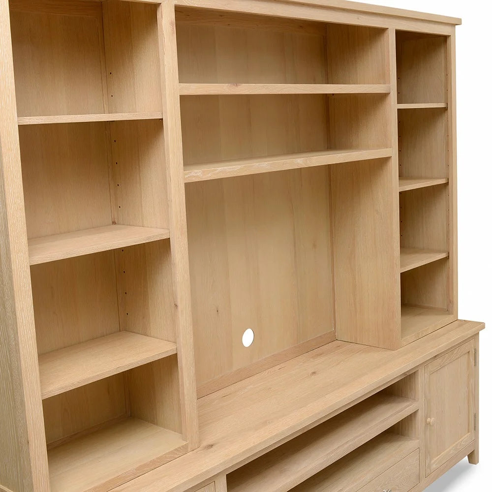 Inglesham Whitewash Oak TV and Media Storage Unit Quality Furniture Clearance Ltd