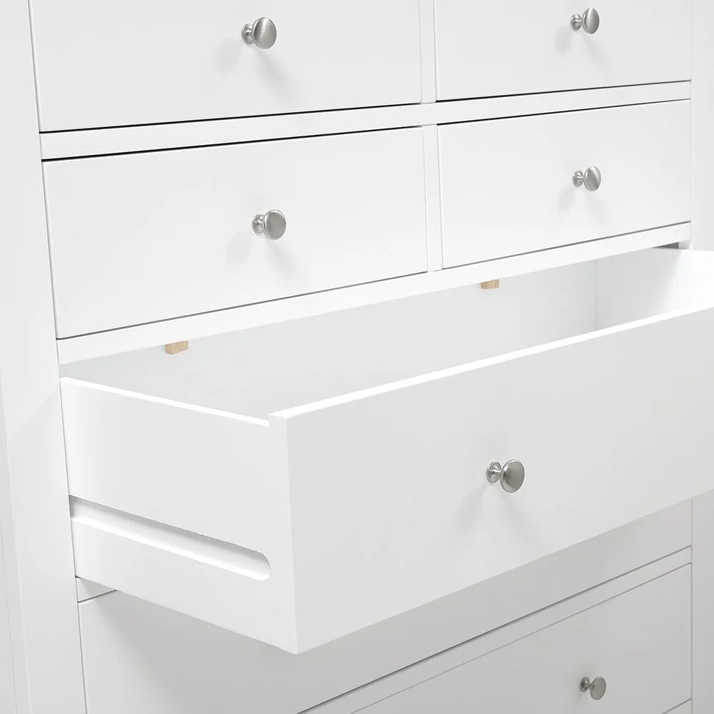 Chester Pure White 7 Drawer Chest Quality Furniture Clearance Ltd