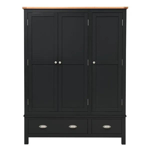 GLOUCESTER CHARCOAL  Triple Wardrobe Quality Furniture Clearance Ltd