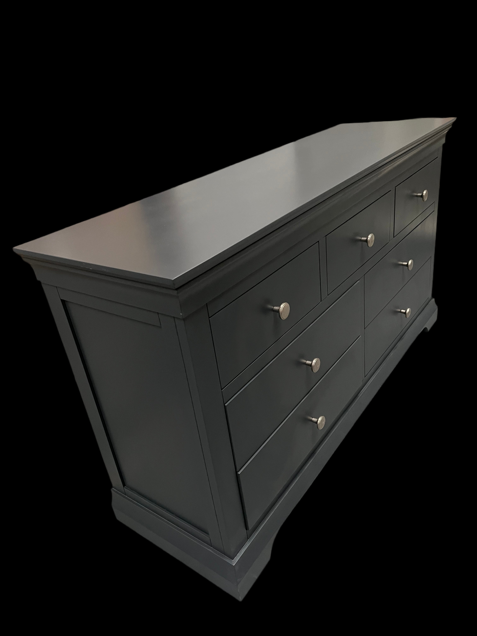 Chantilly Dusky Black 3 Over 4 Chest of Drawers Quality Furniture Clearance Ltd