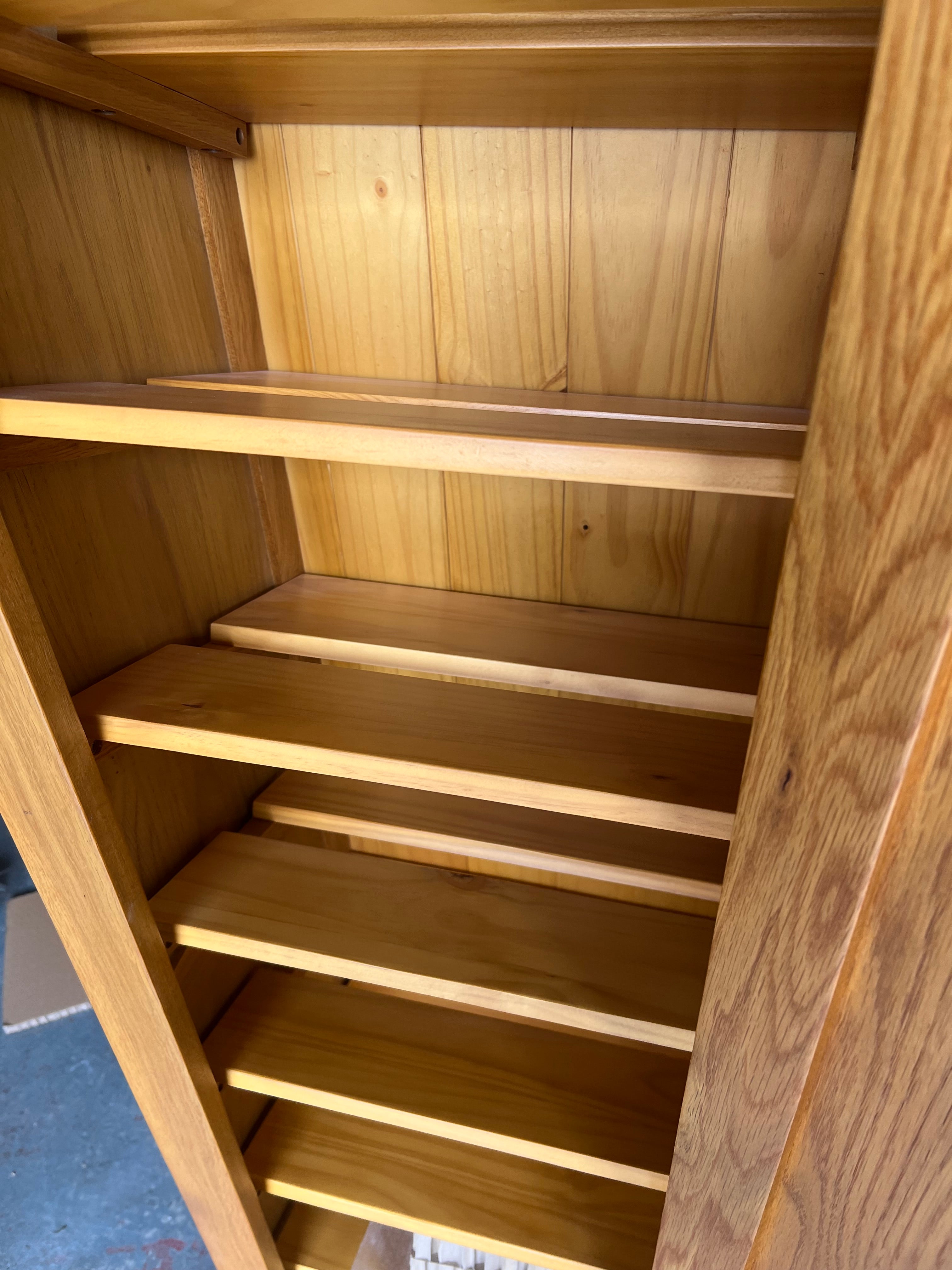 Oakland Rustic Oak Tall Shoe Cupboard Quality Furniture Clearance Ltd