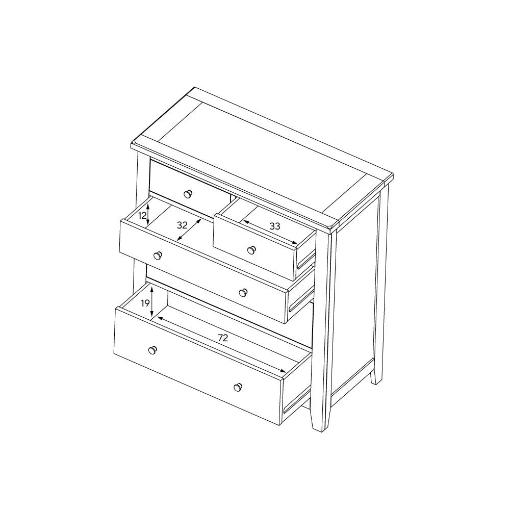 CHESTER CLASSIC CREAM
5 Drawer Chest Quality Furniture Clearance Ltd