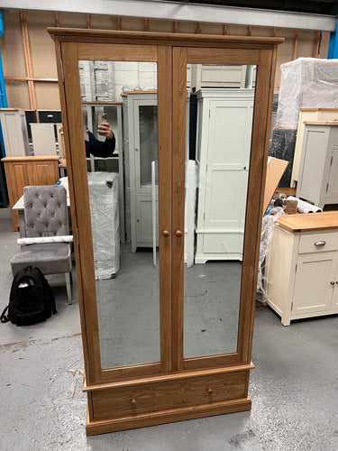 Appleby Light Oak Double Wardrobe with Mirrors Wardrobe. furniture delivered 