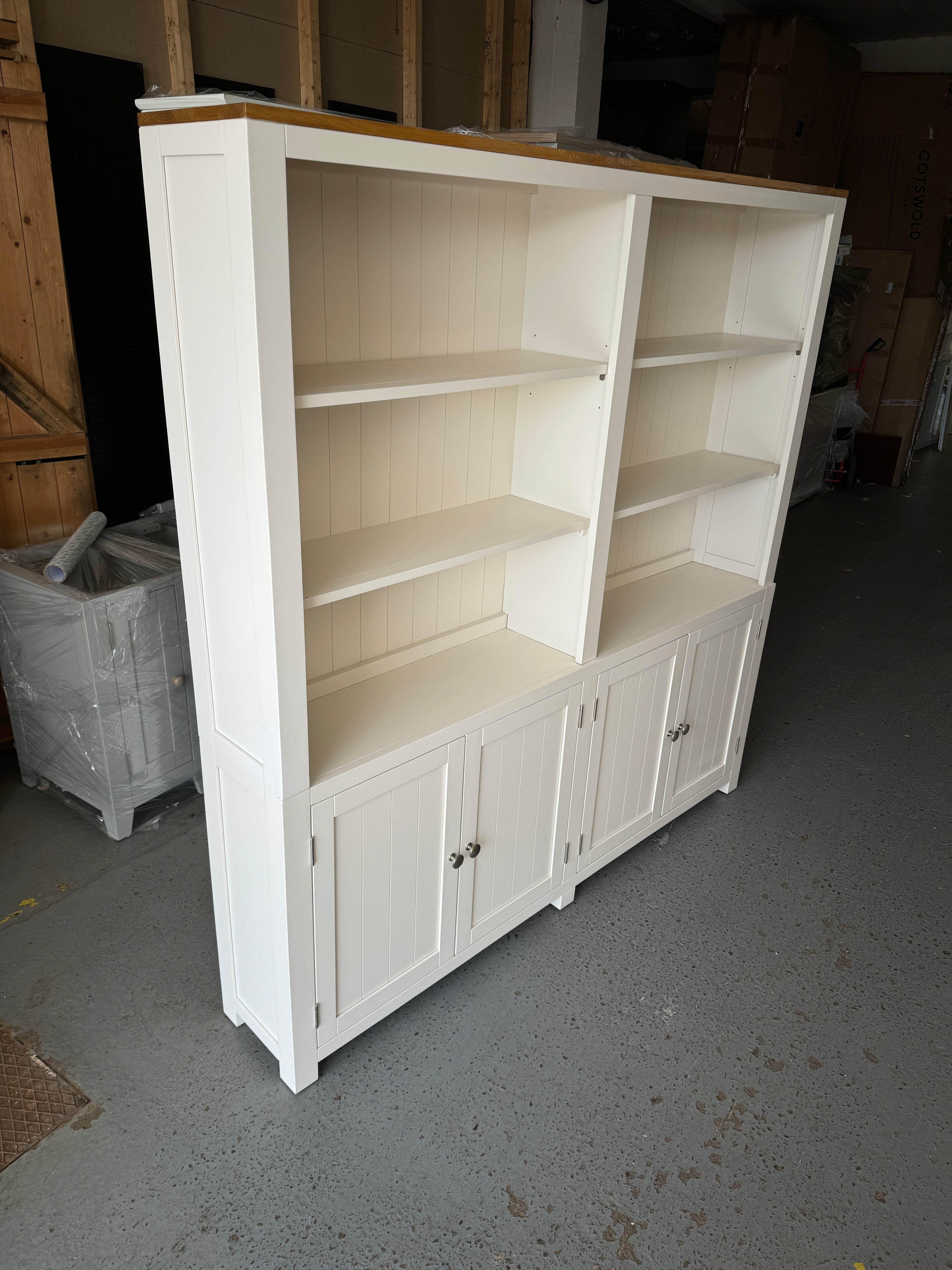 Chalford Warm White Library Cabinet Quality Furniture Clearance Ltd