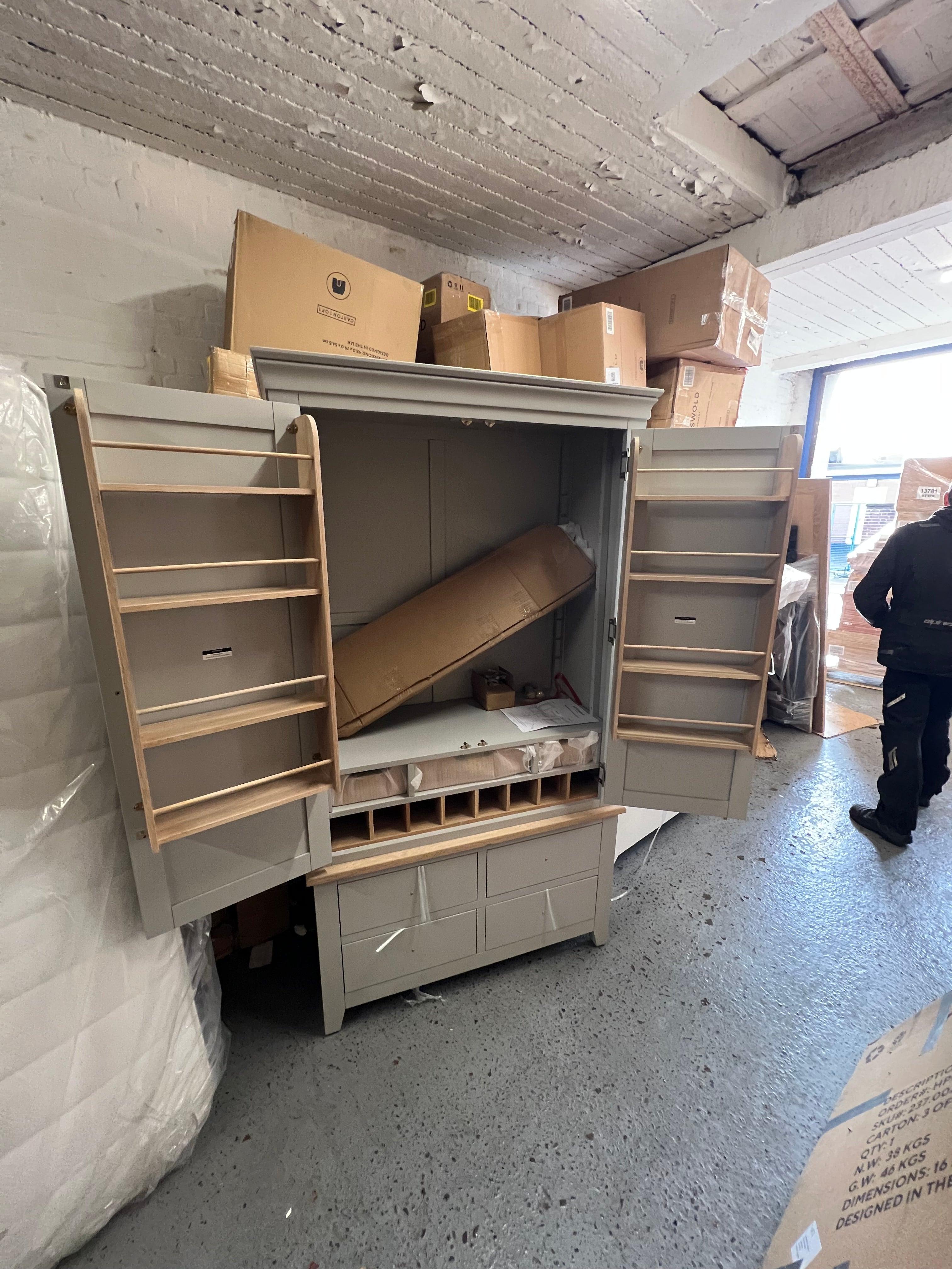 Chester Dove Grey Double Larder furniture delivered