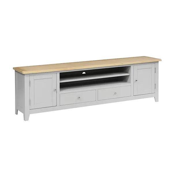 CHESTER DOVE GREY XXL TV Stand up to 90" Quality Furniture Clearance Ltd