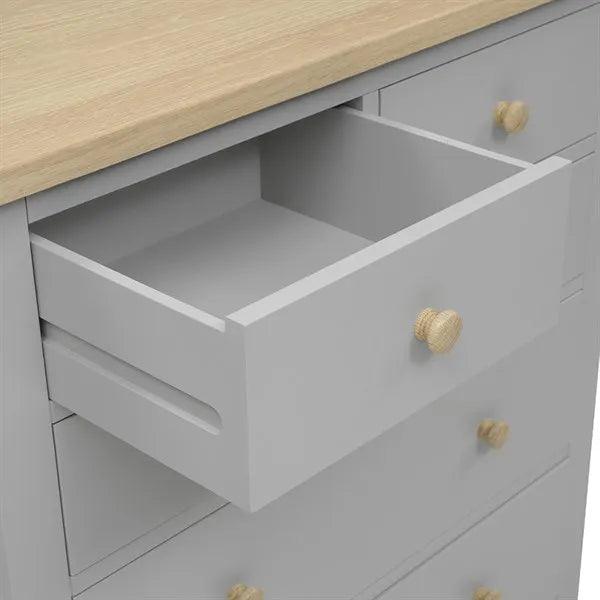 CHESTER DOVE GREY 5 Drawer Chest Quality Furniture Clearance Ltd