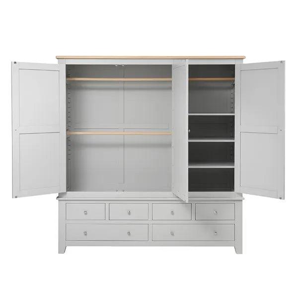 CHESTER DOVE GREY Deluxe Triple Wardrobe Quality Furniture Clearance Ltd