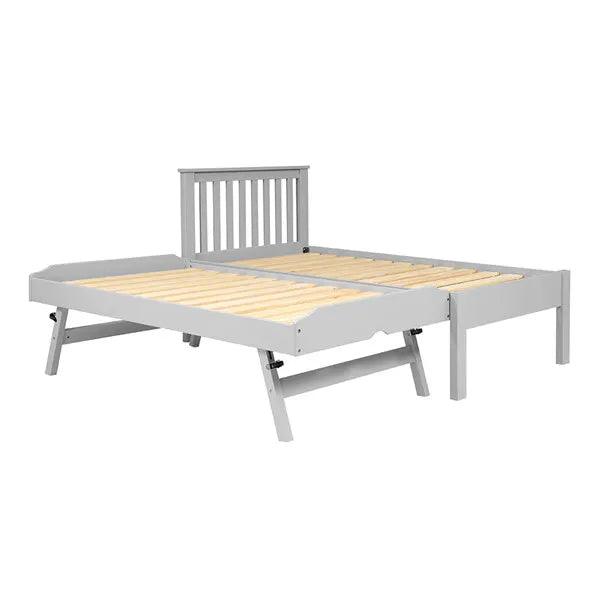 PENSHAM DOVE GREY Guest Bed and Trundle with Two Mattresses Quality Furniture Clearance Ltd