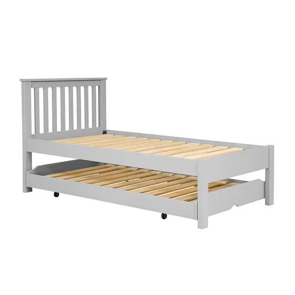 PENSHAM DOVE GREY Guest Bed and Trundle with Two Mattresses Quality Furniture Clearance Ltd