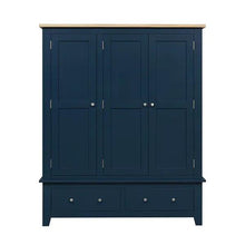 Load image into Gallery viewer, CHESTER MIDNIGHT BLUE Triple Wardrobe Quality Furniture Clearance Ltd
