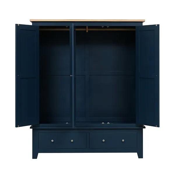 CHESTER MIDNIGHT BLUE Triple Wardrobe Quality Furniture Clearance Ltd
