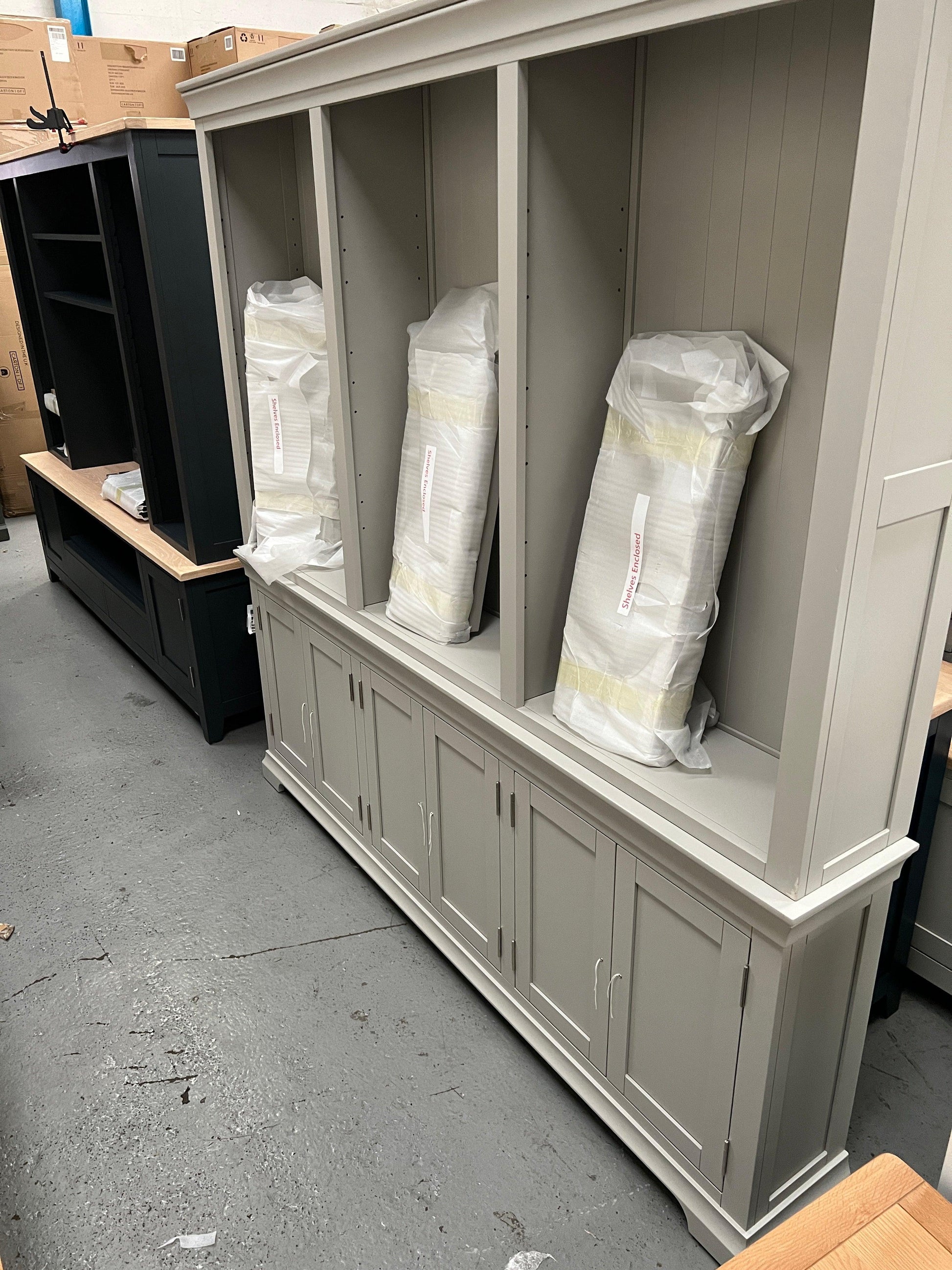 Chantilly Pebble Grey Grand Bookcase furniture delivered
