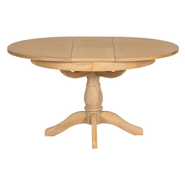 INGLESHAM WHITEWASH OAK Round Ext Dining Table Quality Furniture Clearance Ltd