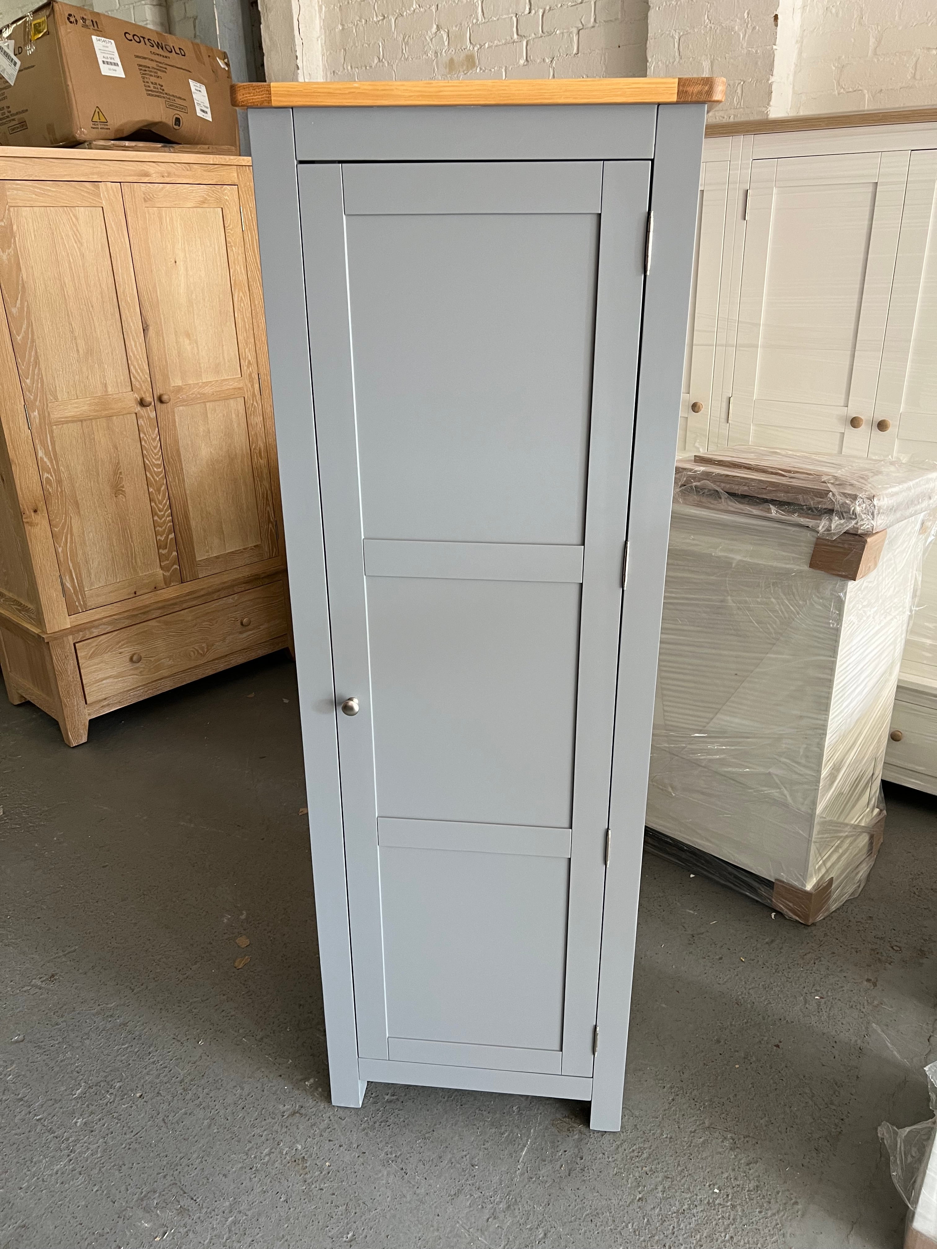 Sussex Storm Grey narrow larder Quality Furniture Clearance Ltd