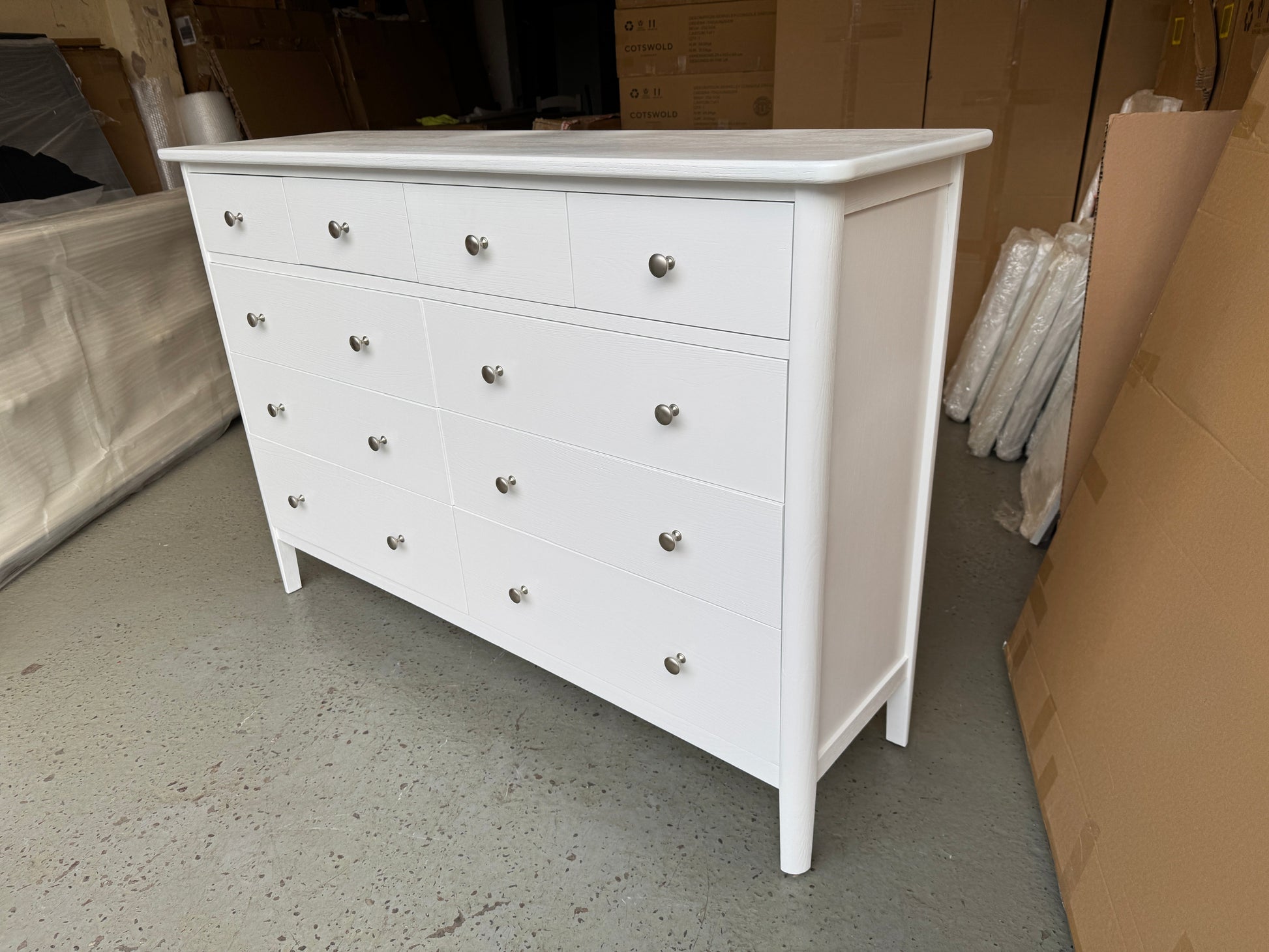 BERKELEY WHITE OAK 10 Drawer Chest Quality Furniture Clearance Ltd