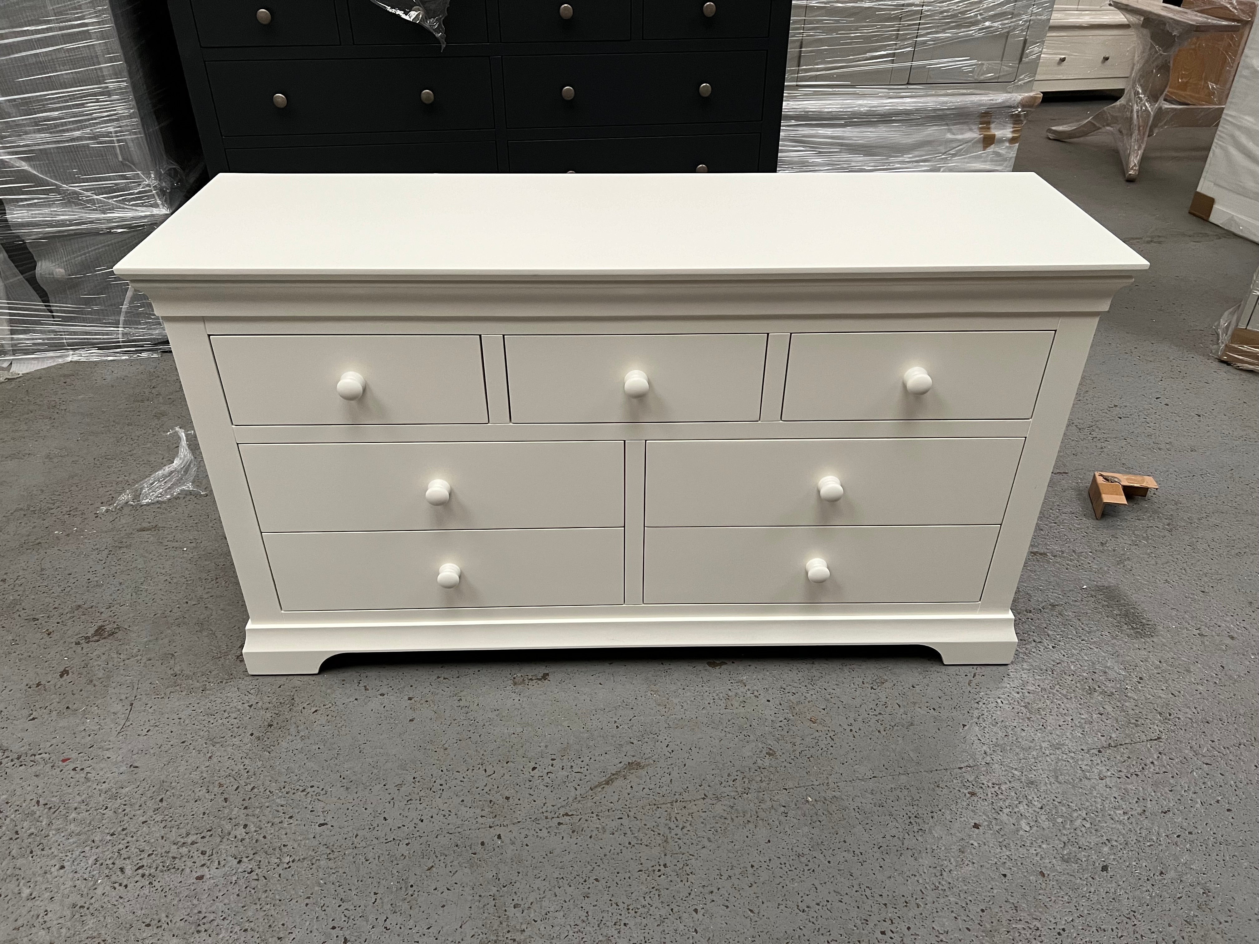 Chantilly Warm White 3 over 4 Drawer Chest furniture delivered