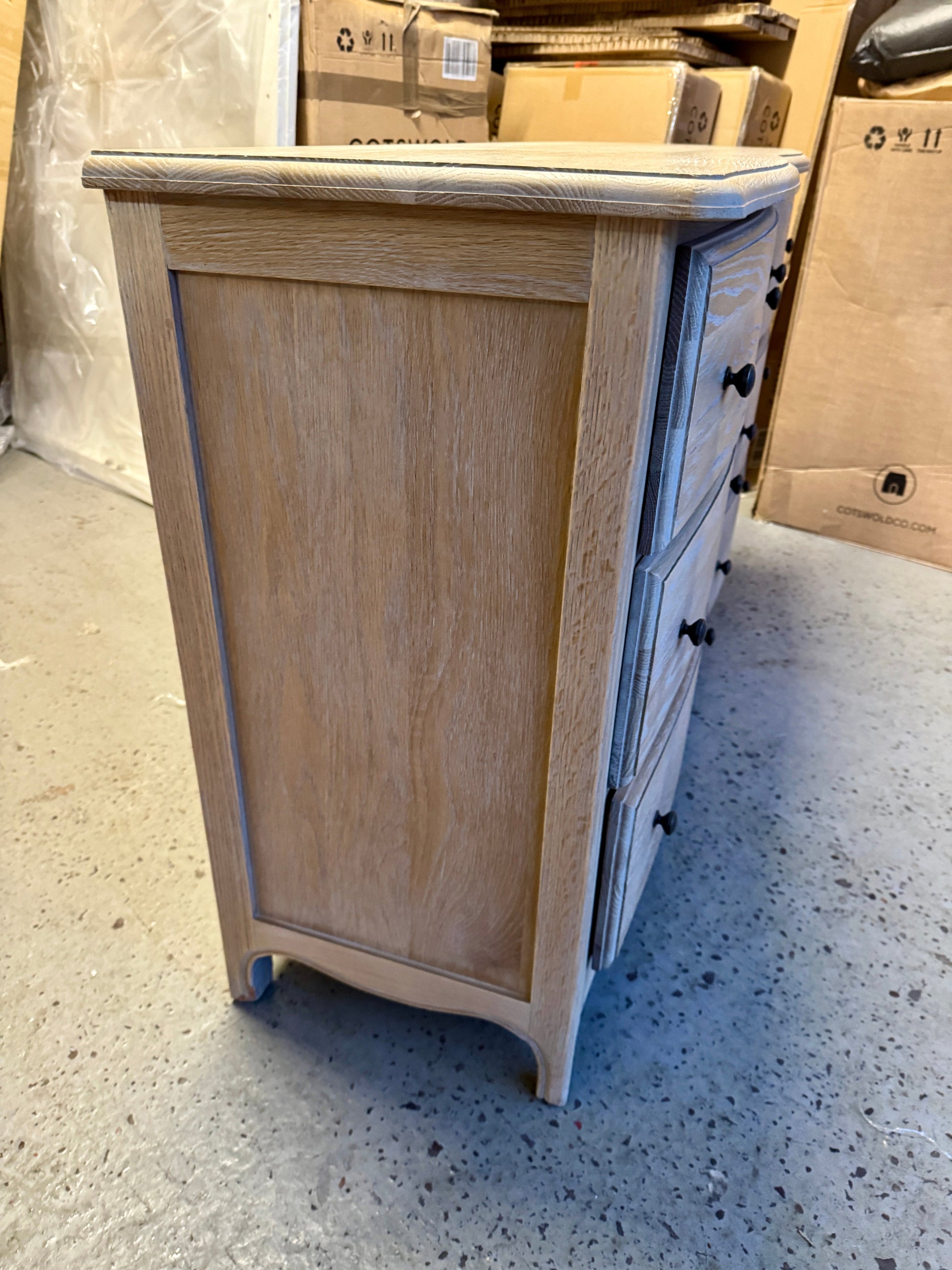 Camille Limewash Oak 6 Drawer Chest Quality Furniture Clearance Ltd