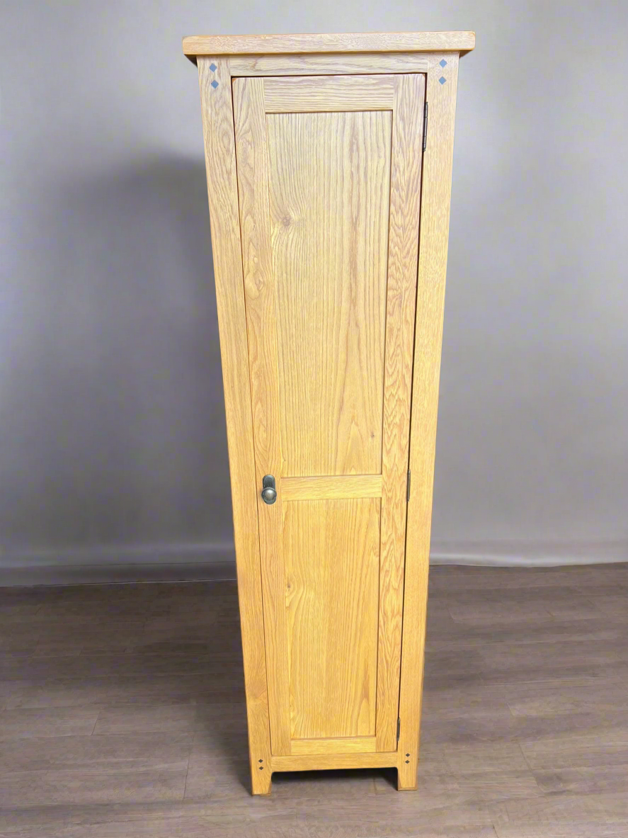 Oakland Rustic Oak Tall Shoe Cupboard Quality Furniture Clearance Ltd