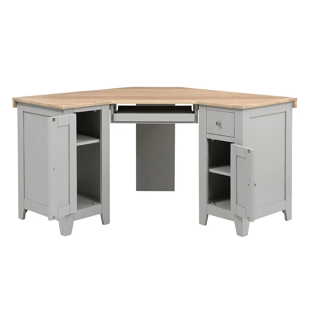 Chester Dove Grey Corner Desk furniture delivered
