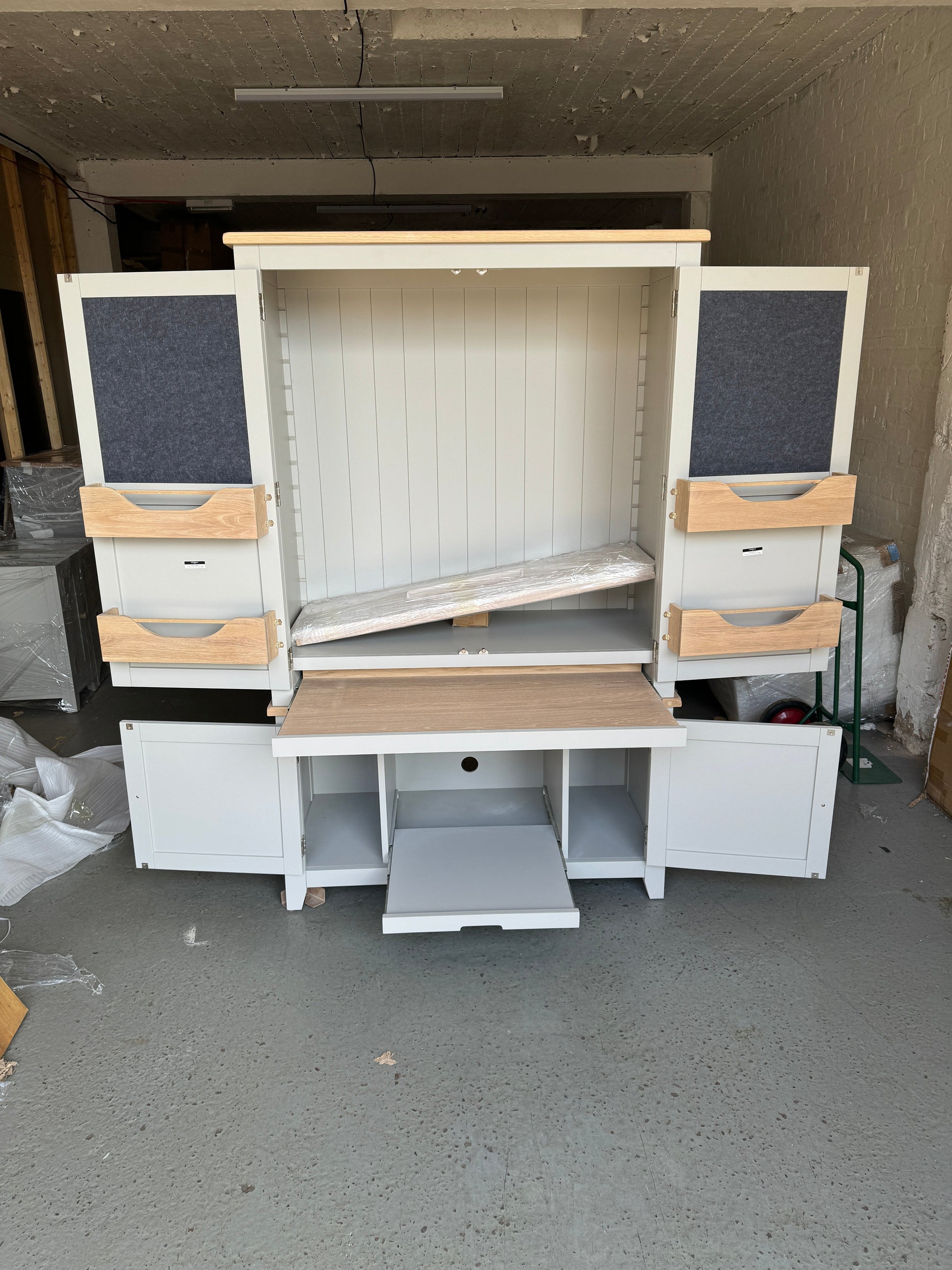 CHESTER DOVE GREY Hideaway Home Office Quality Furniture Clearance Ltd