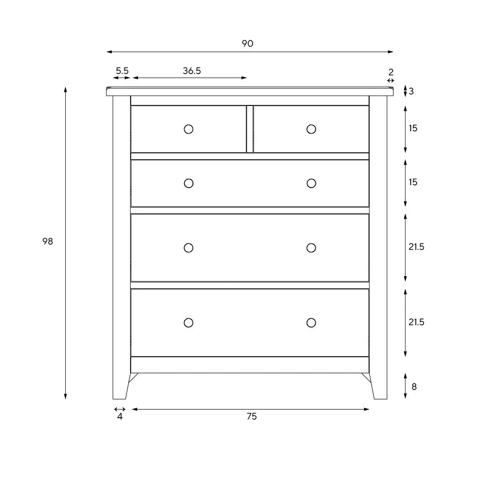 Chester Pure White 2+3 Chest of Drawers Quality Furniture Clearance Ltd