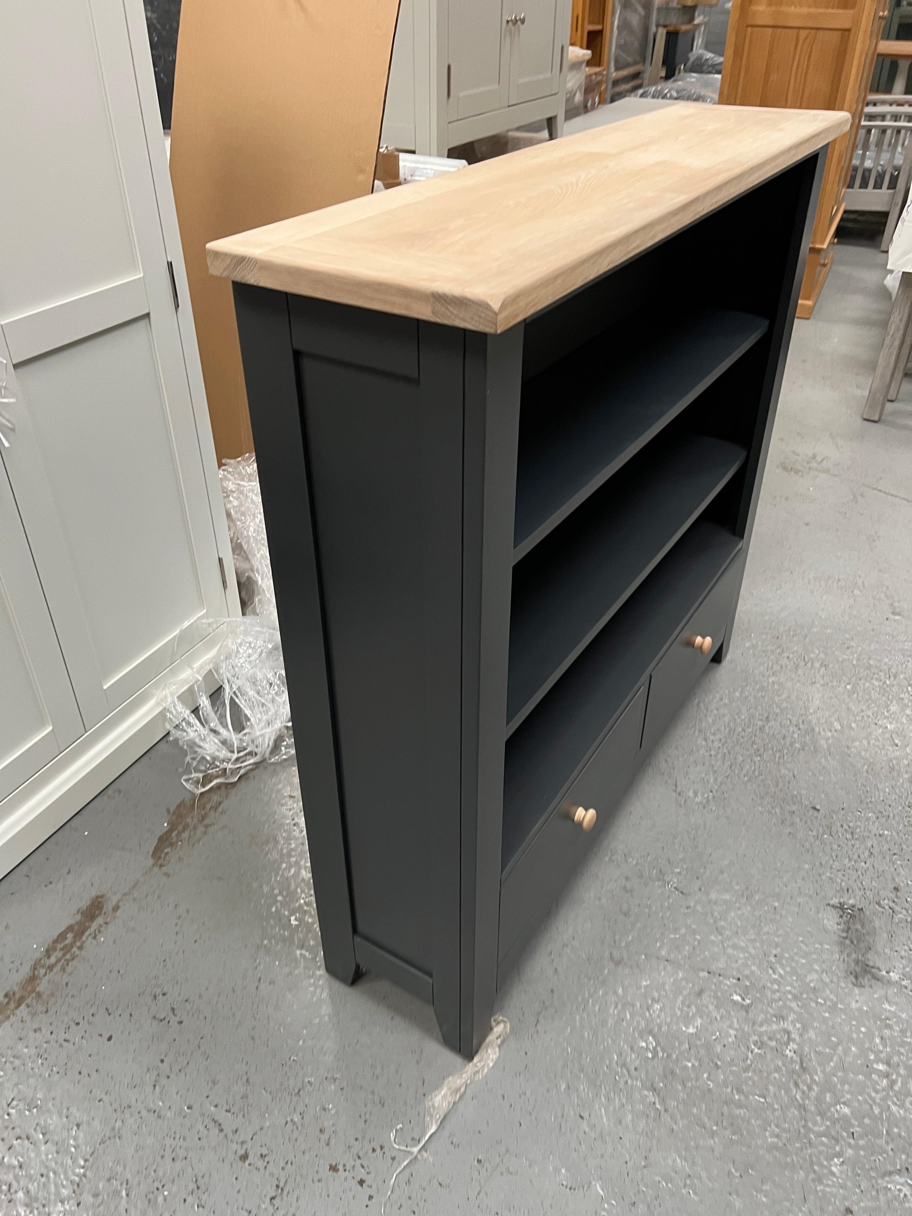 Chester Charcoal Low and Wide Bookcase furniture delivered 