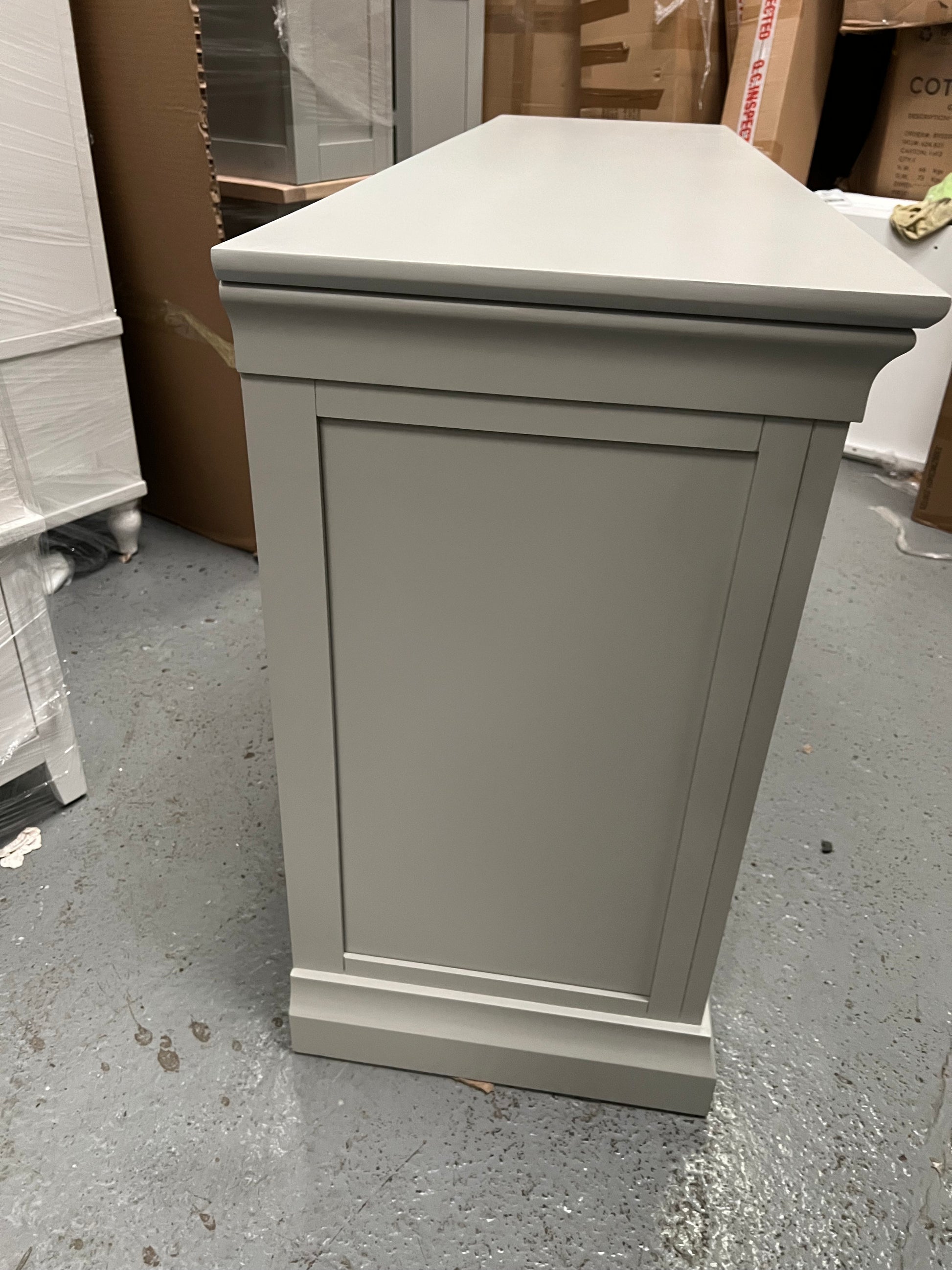 CHANTILLY PEBBLE GREY Double Pedestal Dressing Table Quality Furniture Clearance Ltd
