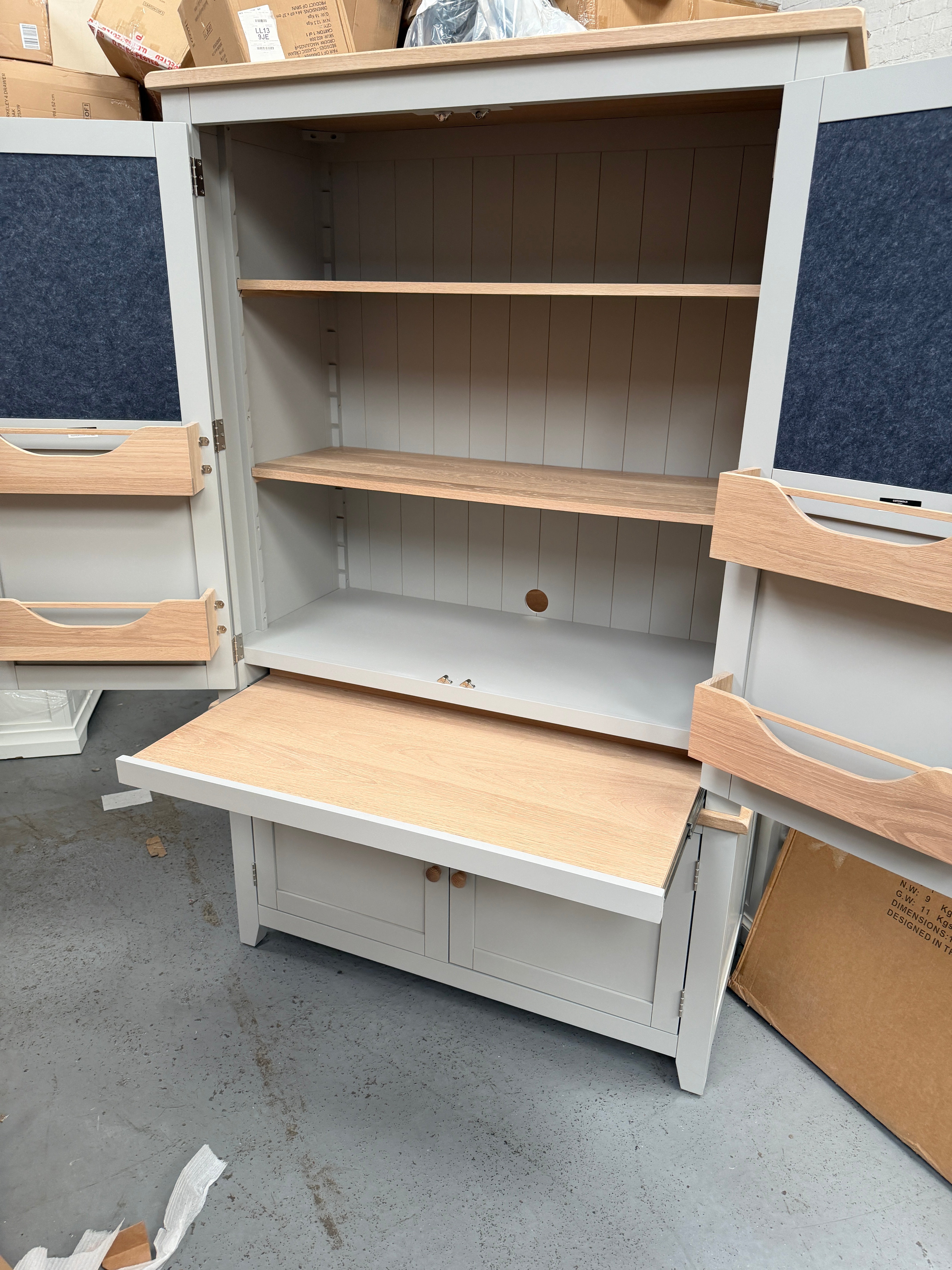 CHESTER DOVE GREY Hideaway Home Office Quality Furniture Clearance Ltd