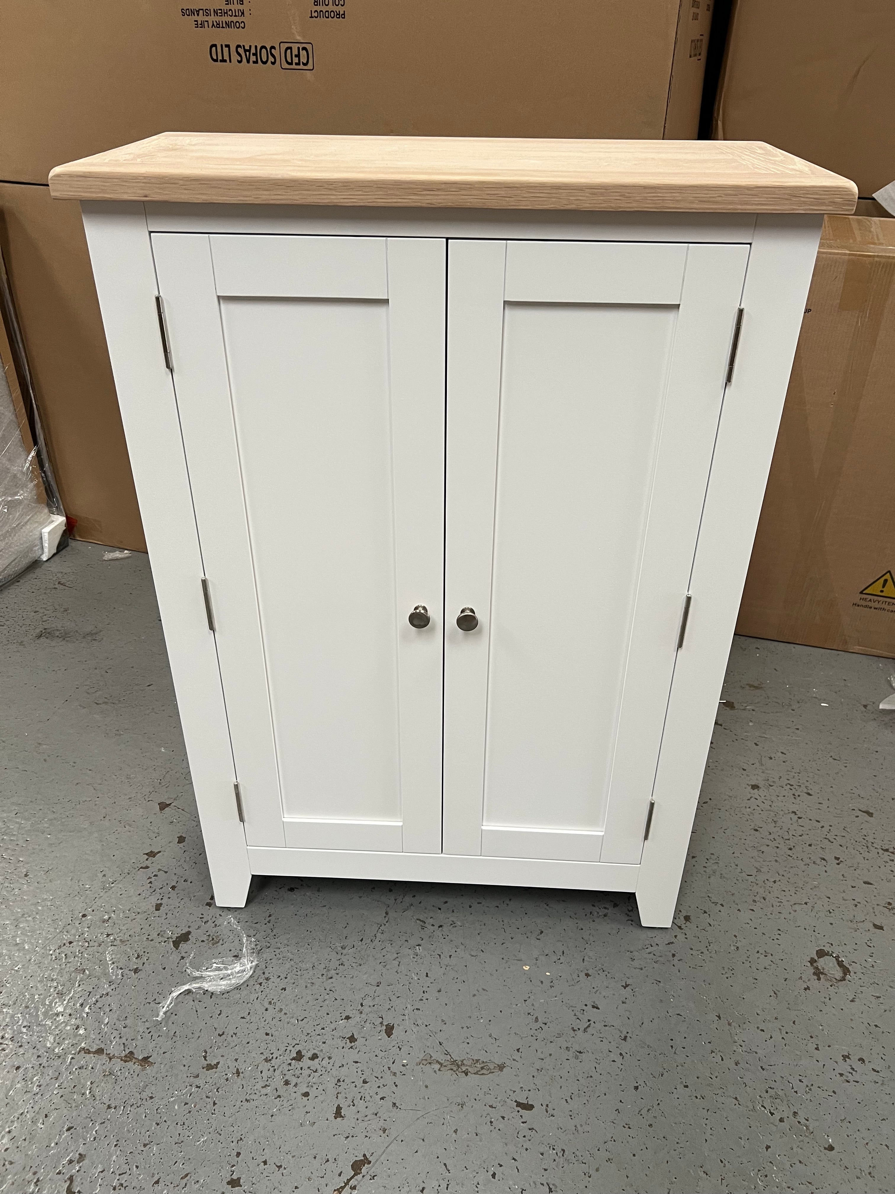 CHESTER PURE WHITE Large Shoe Cupboard Quality Furniture Clearance Ltd