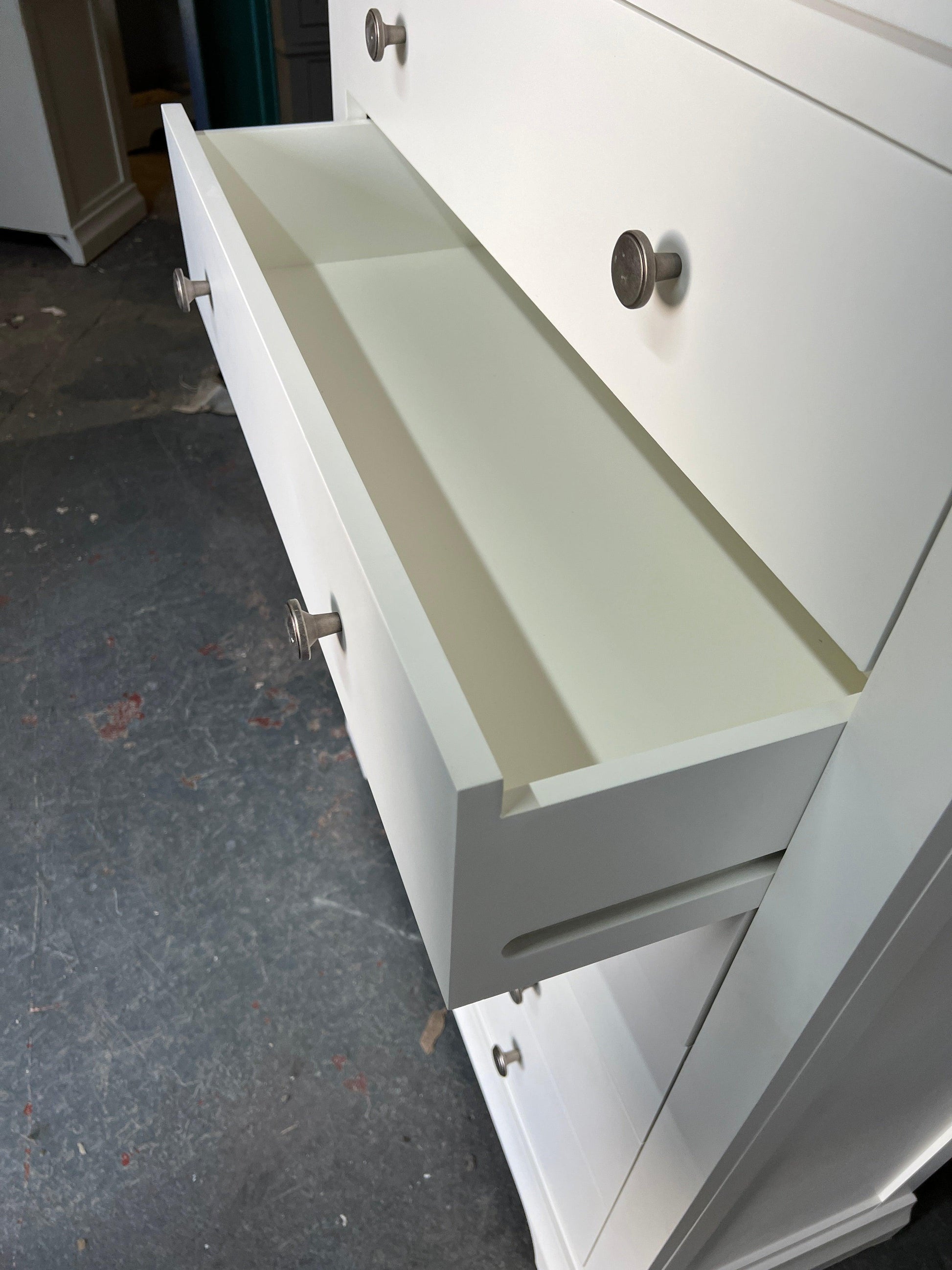 CHANTILLY WARM WHITE Tall 6 Drawer Chest Quality Furniture Clearance Ltd