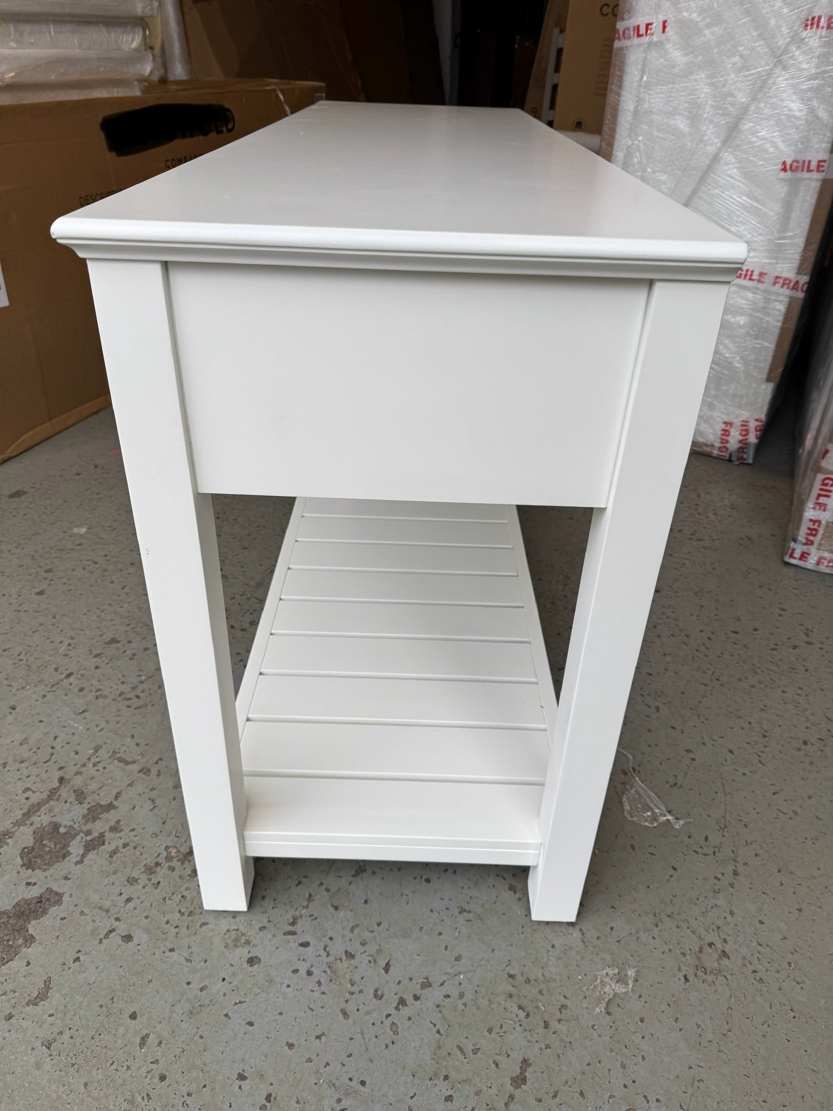 STOW WARM WHITE Extra Large Console Table Quality Furniture Clearance Ltd