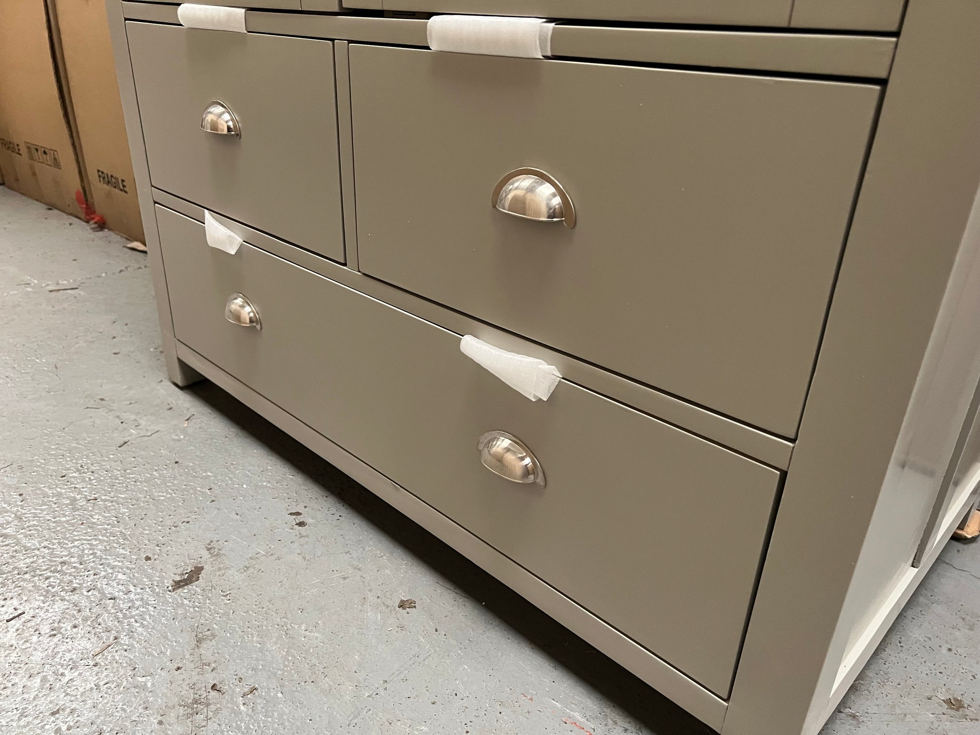 Hampshire ‘Country Life’ Double Larder - Grey Quality Furniture Clearance Ltd