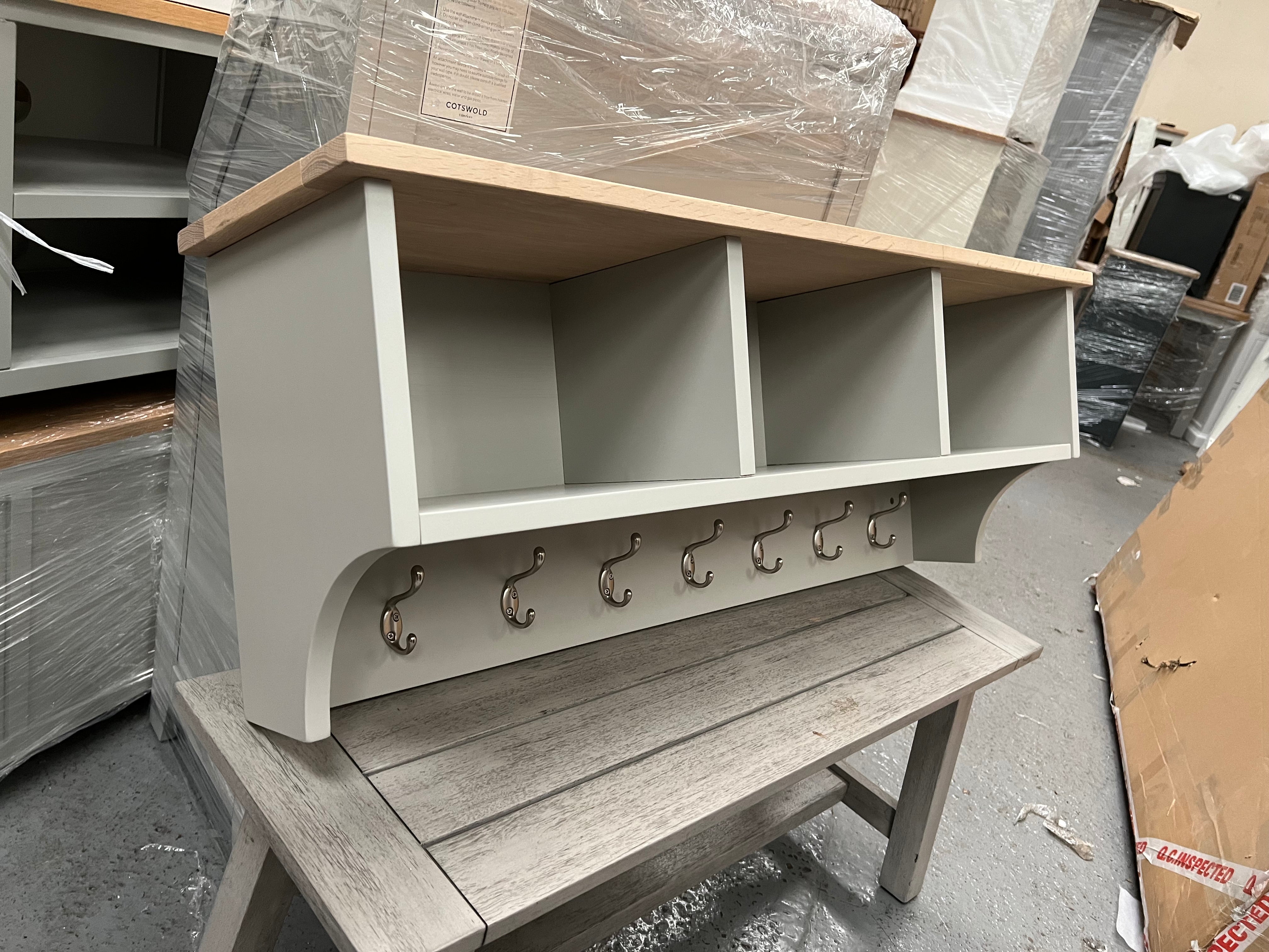 CHESTER DOVE GREY
Storage Shelf and Hooks Quality Furniture Clearance Ltd