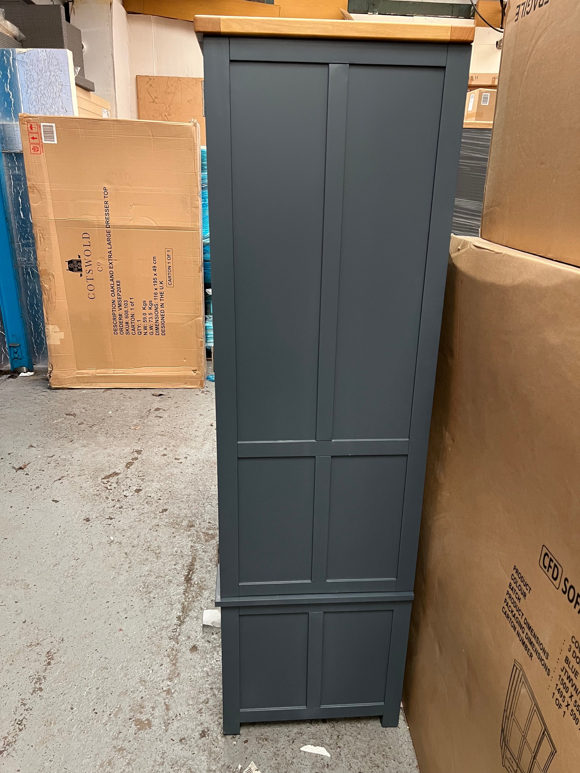 Hampshire ‘Country Life’ Triple Larder - Blue Quality Furniture Clearance Ltd