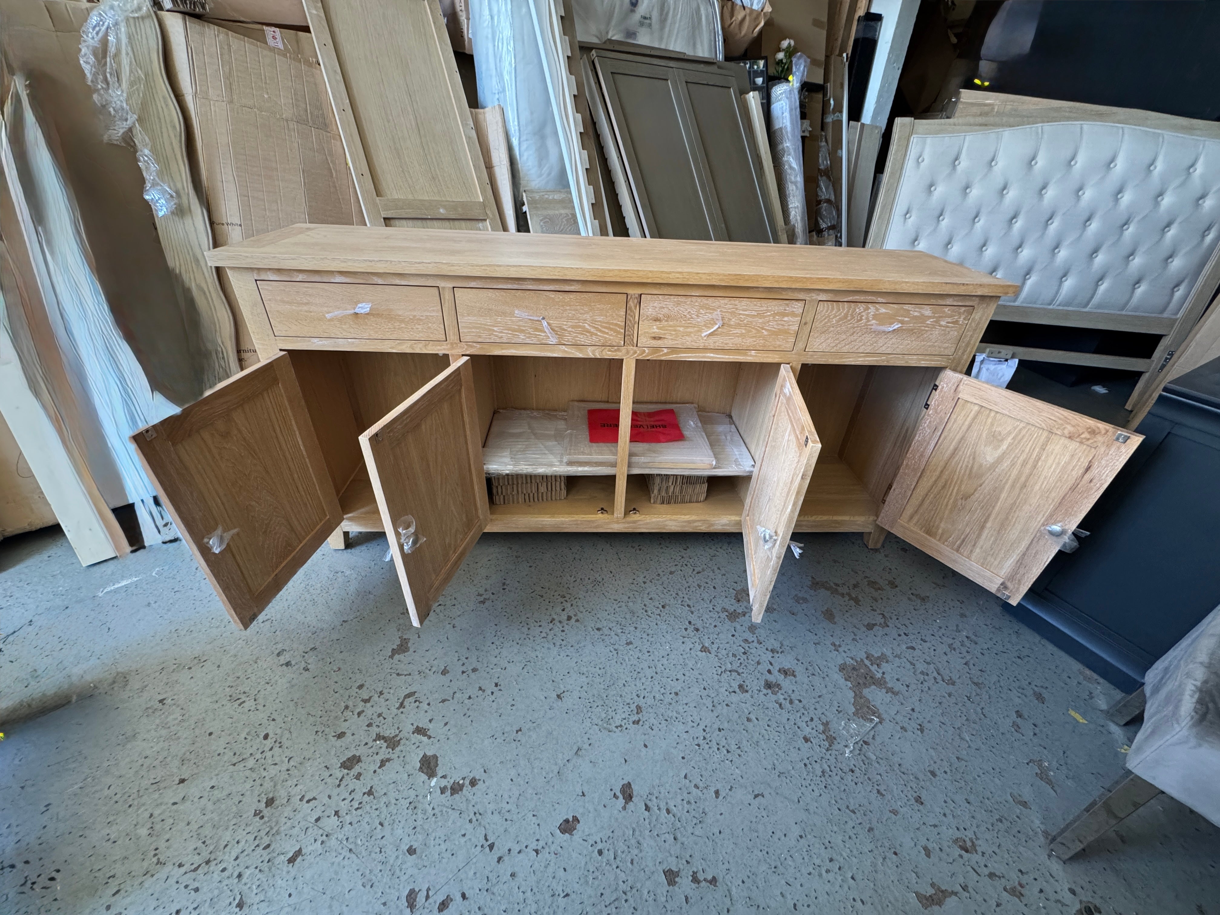 Inglesham Whitewash Oak Extra Large Sideboard Quality Furniture Clearance Ltd