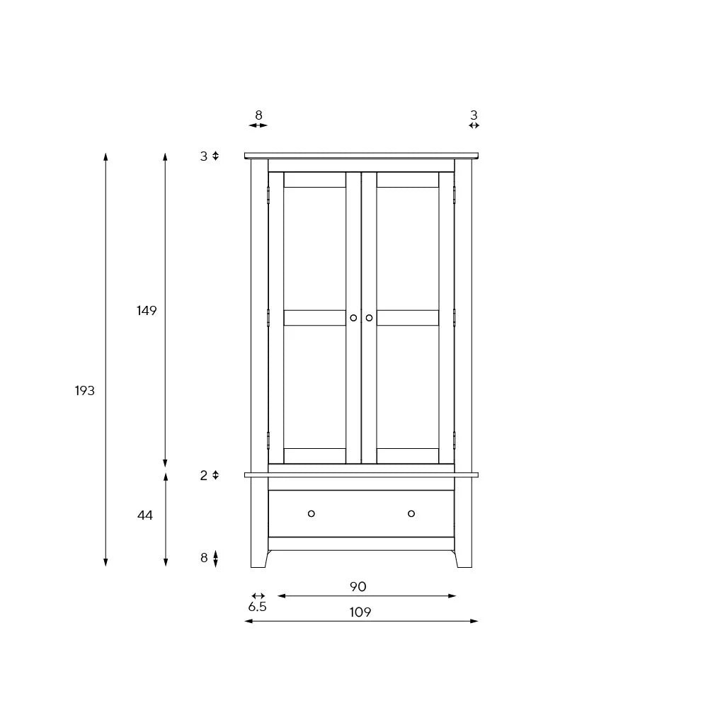 Chester Dove Grey Double Wardrobe furniture delivered