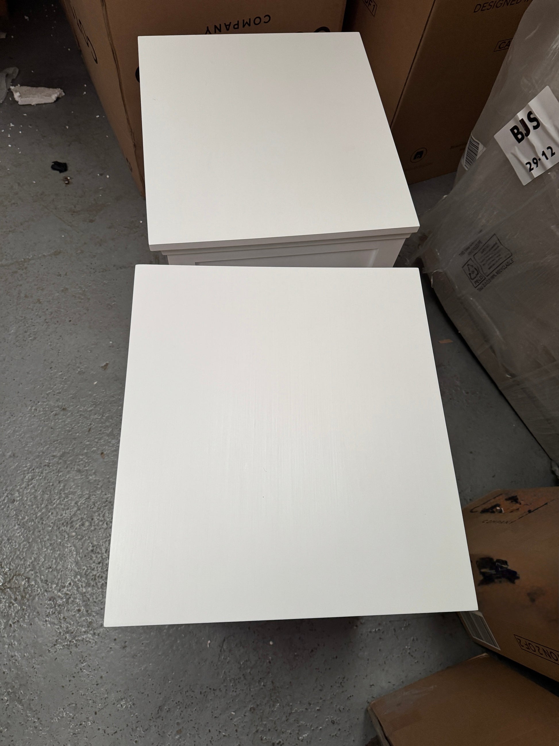 Set of 2 FAIRFORD WARM WHITE 3 Drawer Bedside Table Quality Furniture Clearance Ltd