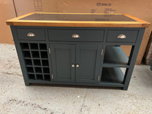 Load image into Gallery viewer, Inky Blue Large Island with Wine Rack furniture delivered
