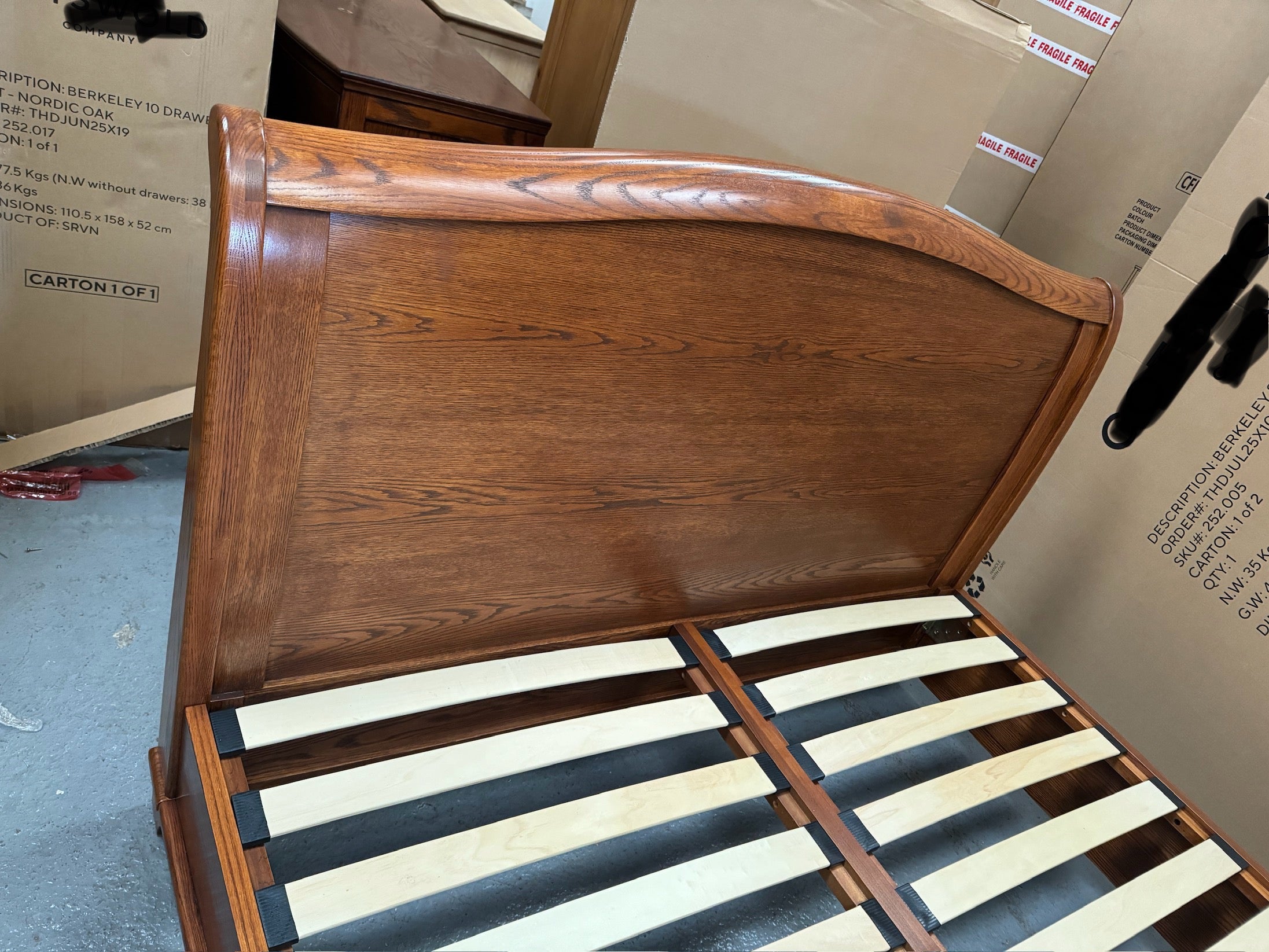 Winchcombe Dark Oak NEW 5ft Kingsize Sleigh Bed Quality Furniture Clearance Ltd