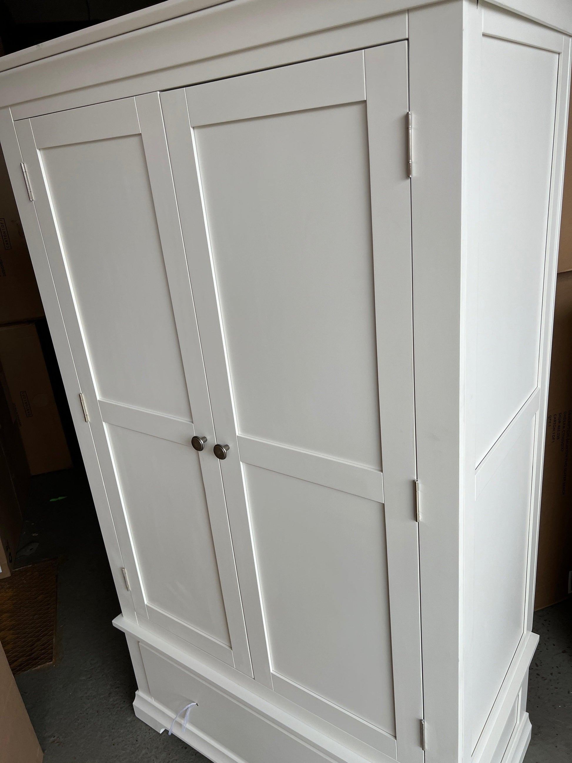 Chantilly warm white double wardrobe. furniture delivered