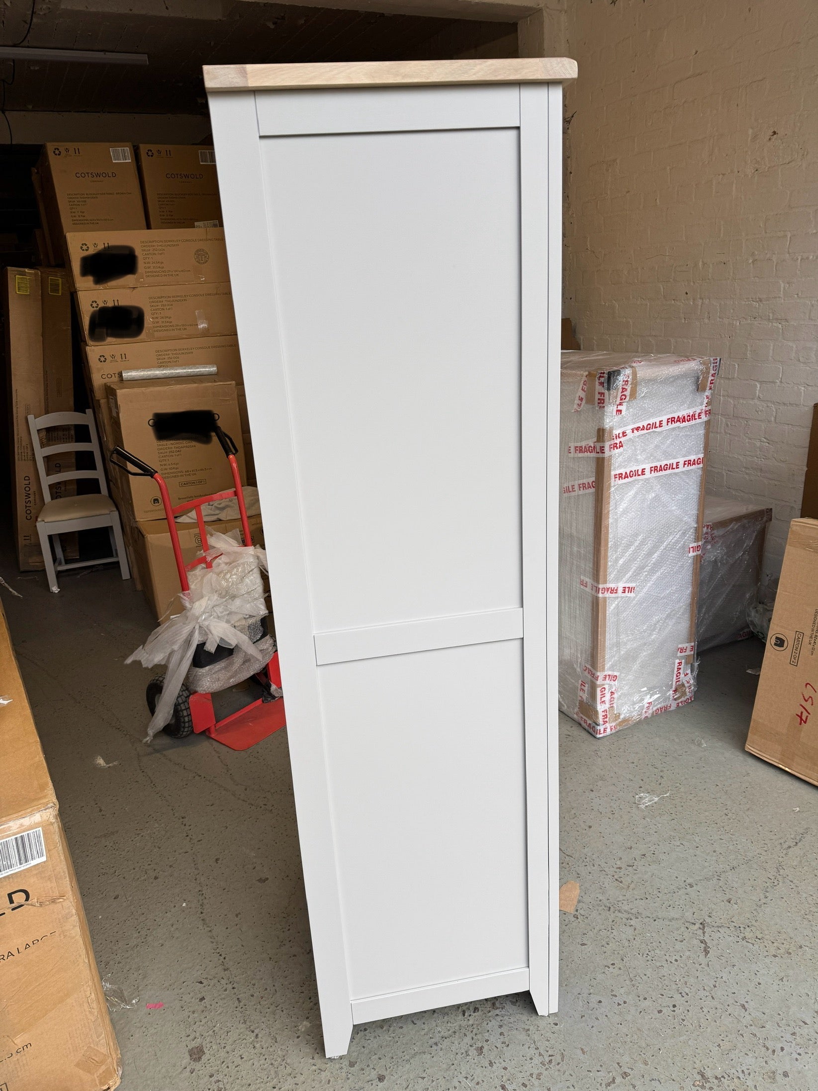 Chester Dove Grey Narrow Larder Quality Furniture Clearance Ltd