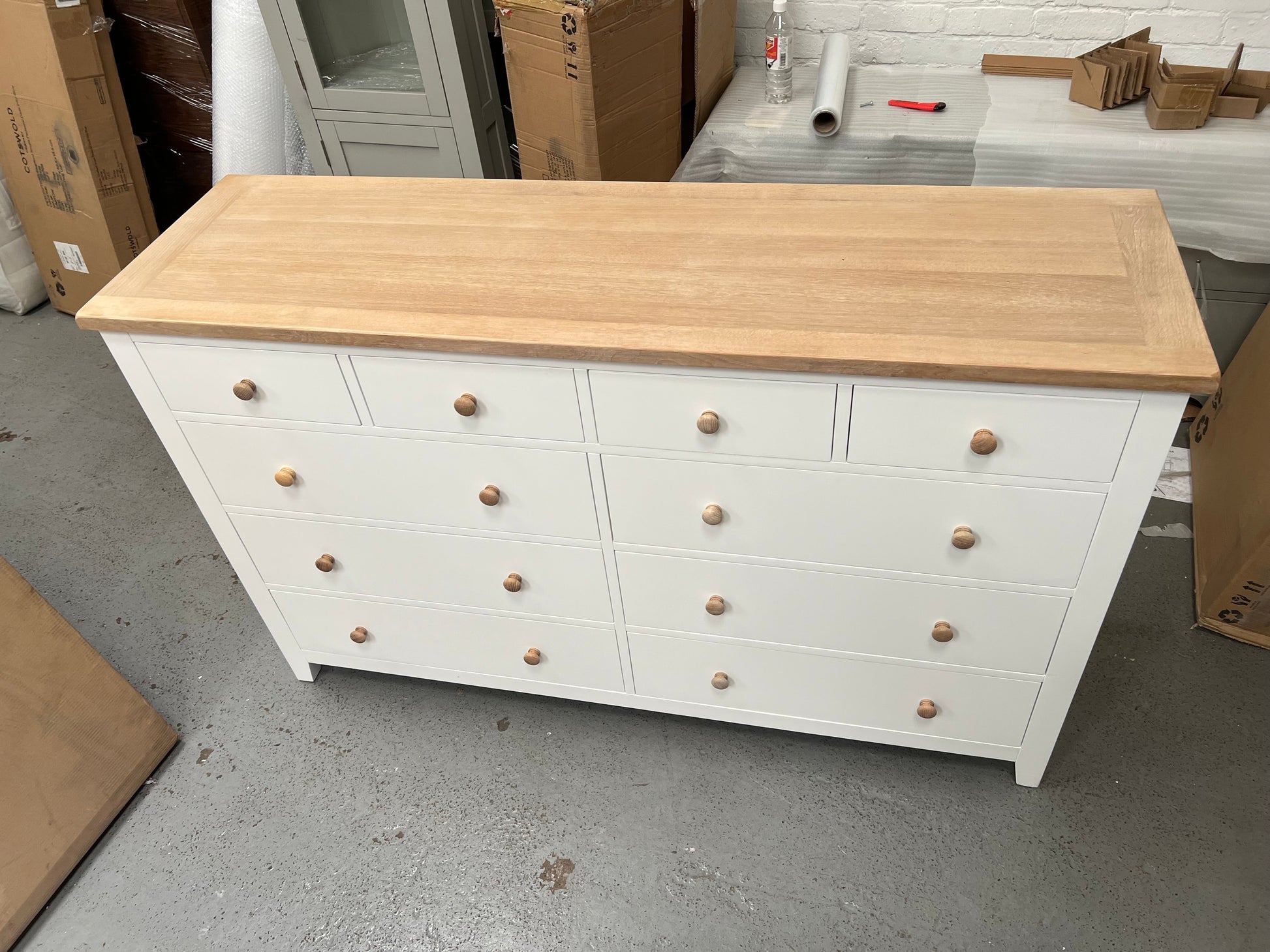 Chester Pure White 10 Drawer Chest furniture delivered
