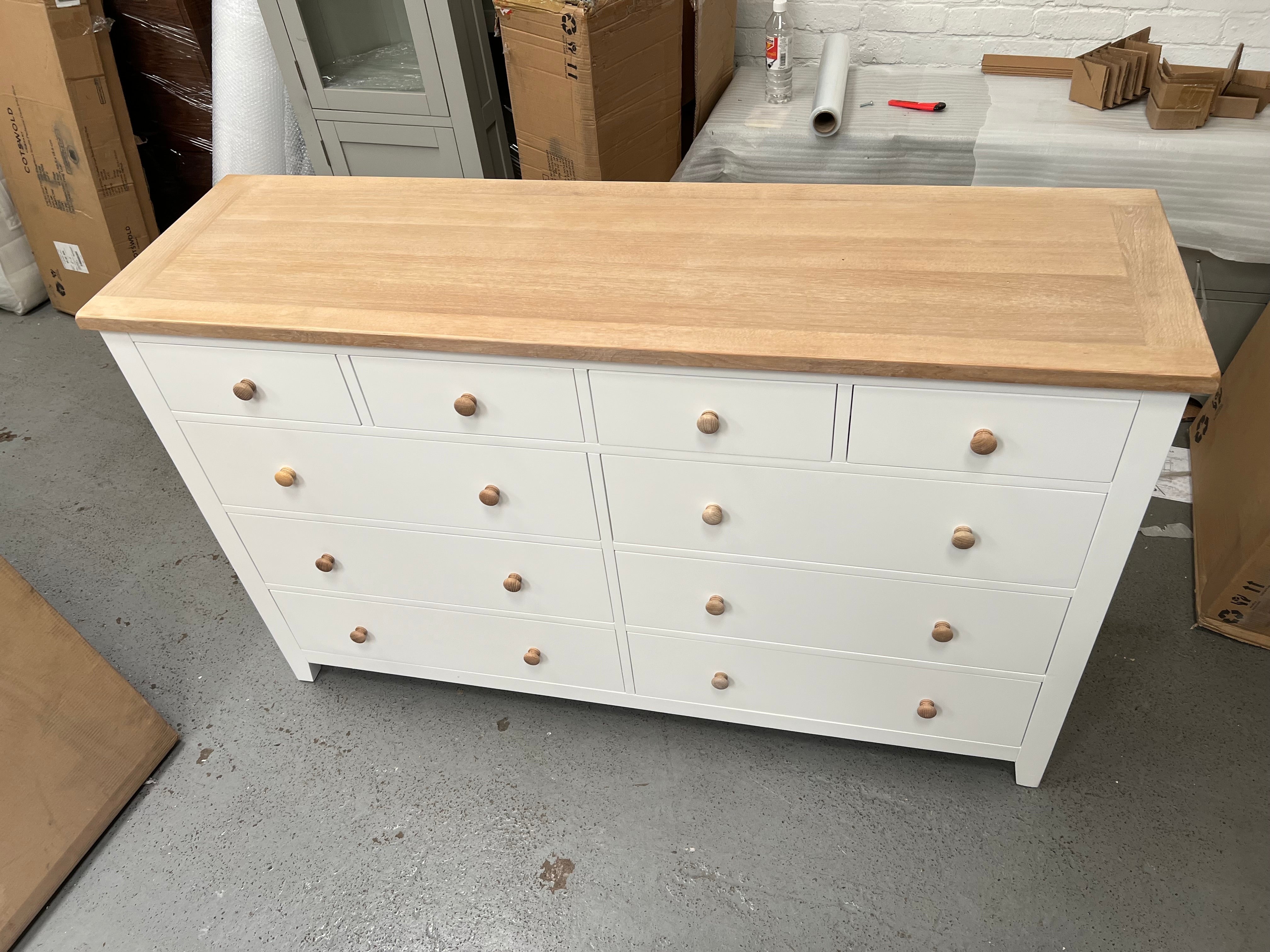Chester Pure White 10 Drawer Chest furniture delivered