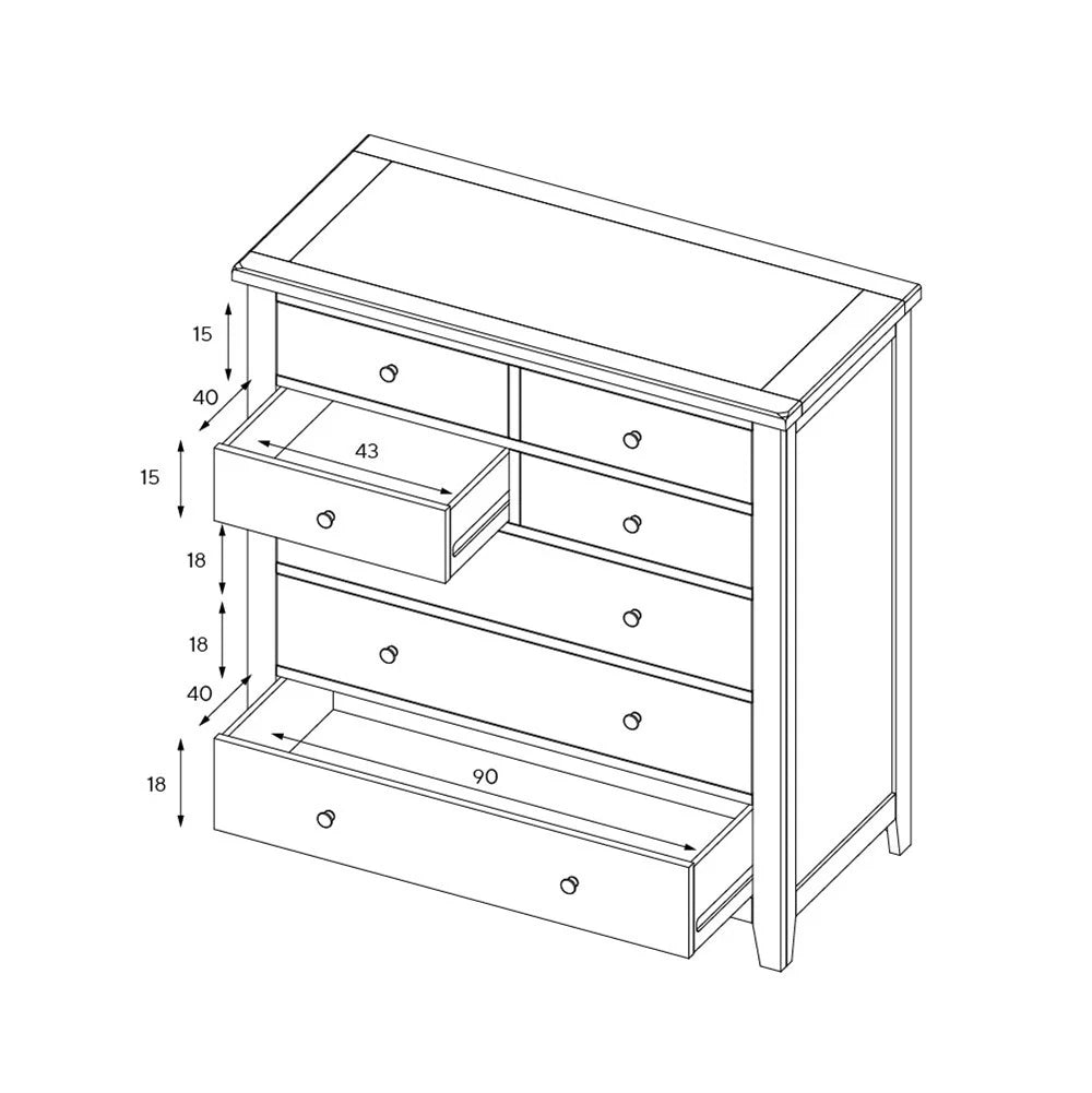 Chester Pure White 7 Drawer Chest Quality Furniture Clearance Ltd