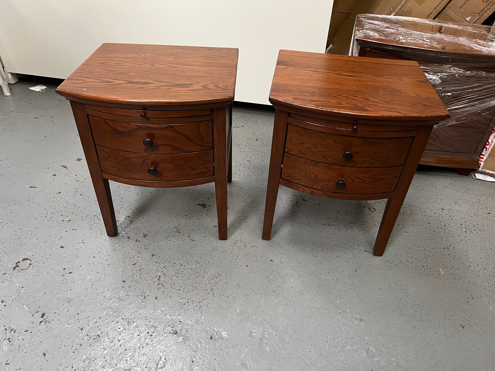 Set of two WINCHCOMBE DARK OAK
2 Drawer Bedside Tables Quality Furniture Clearance Ltd